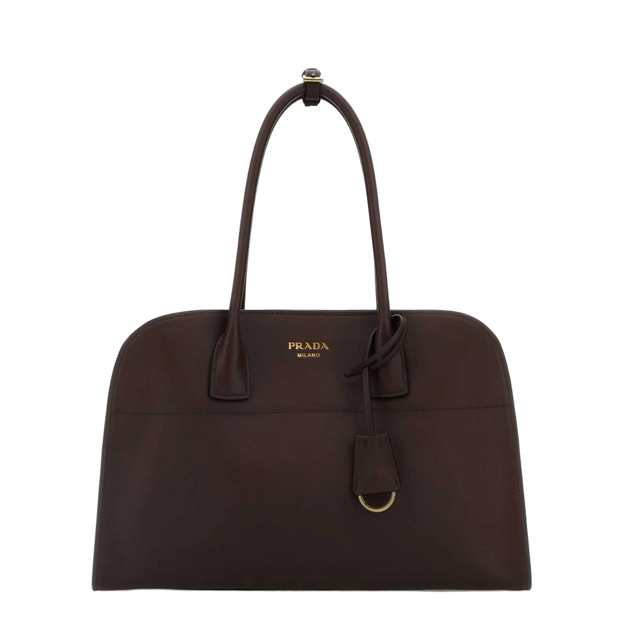 Aubergine Leather Medium Shopping Bag - Image 3