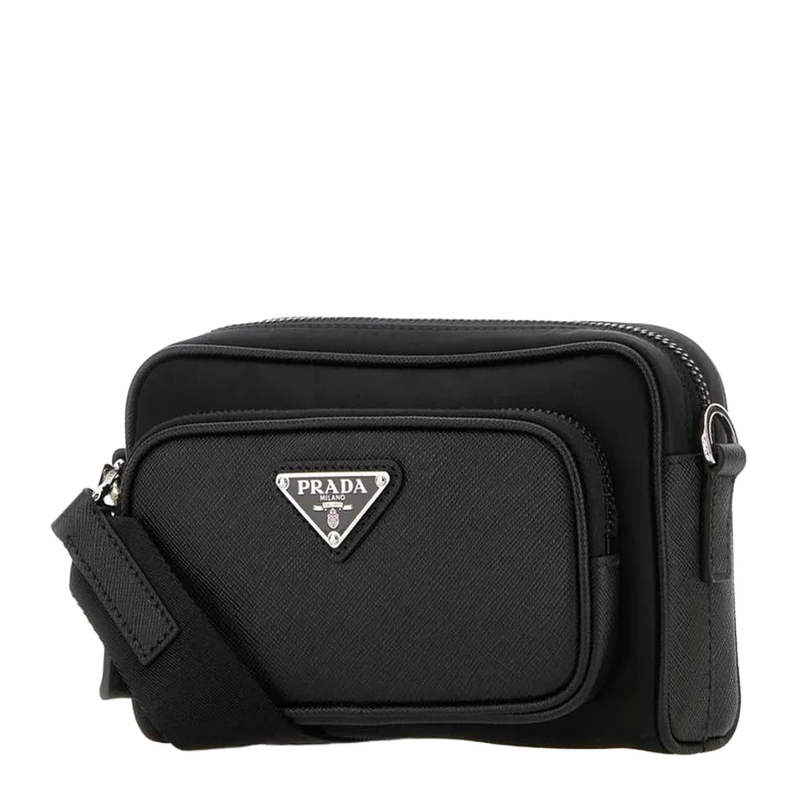 Black Re-Nylon and Leather Crossbody Bag - Image 2
