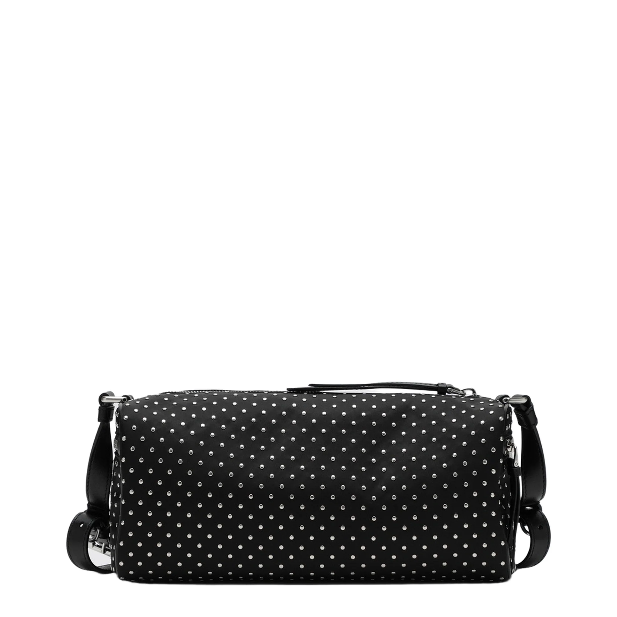 Black Re-Nylon Shoulder Bag with Studs - Image 2