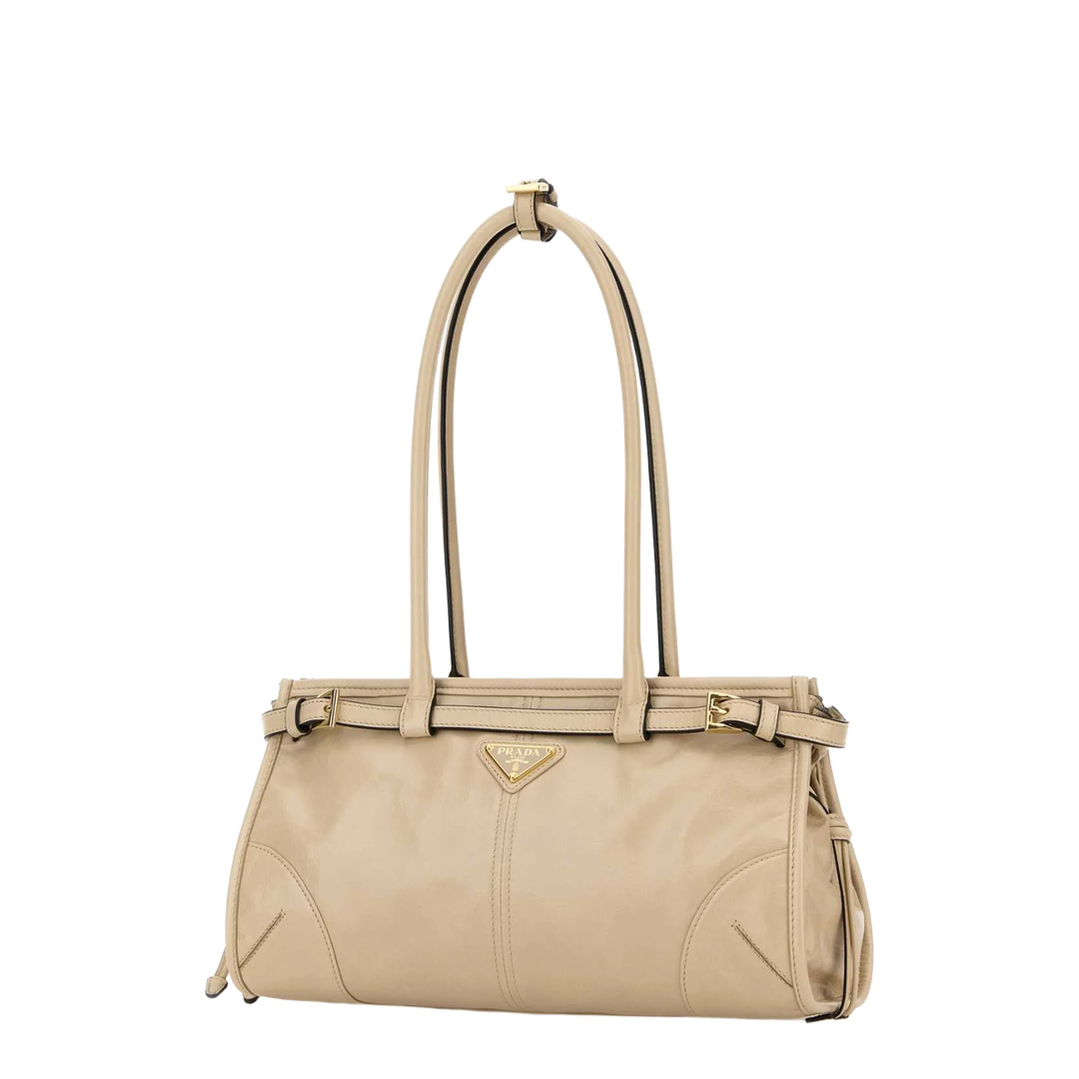 Bonnie Medium Leather Shoulder Bag - Cream - Image 2
