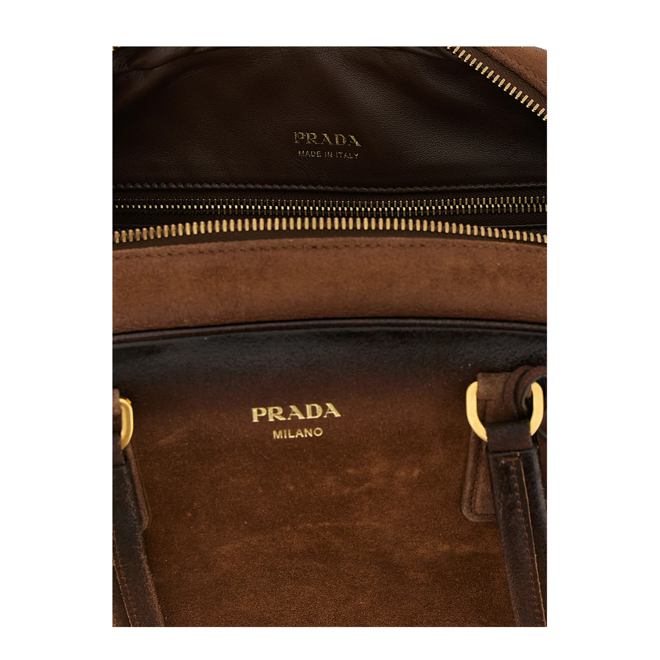 Bowling Medium Suede Bag Brown - Image 4