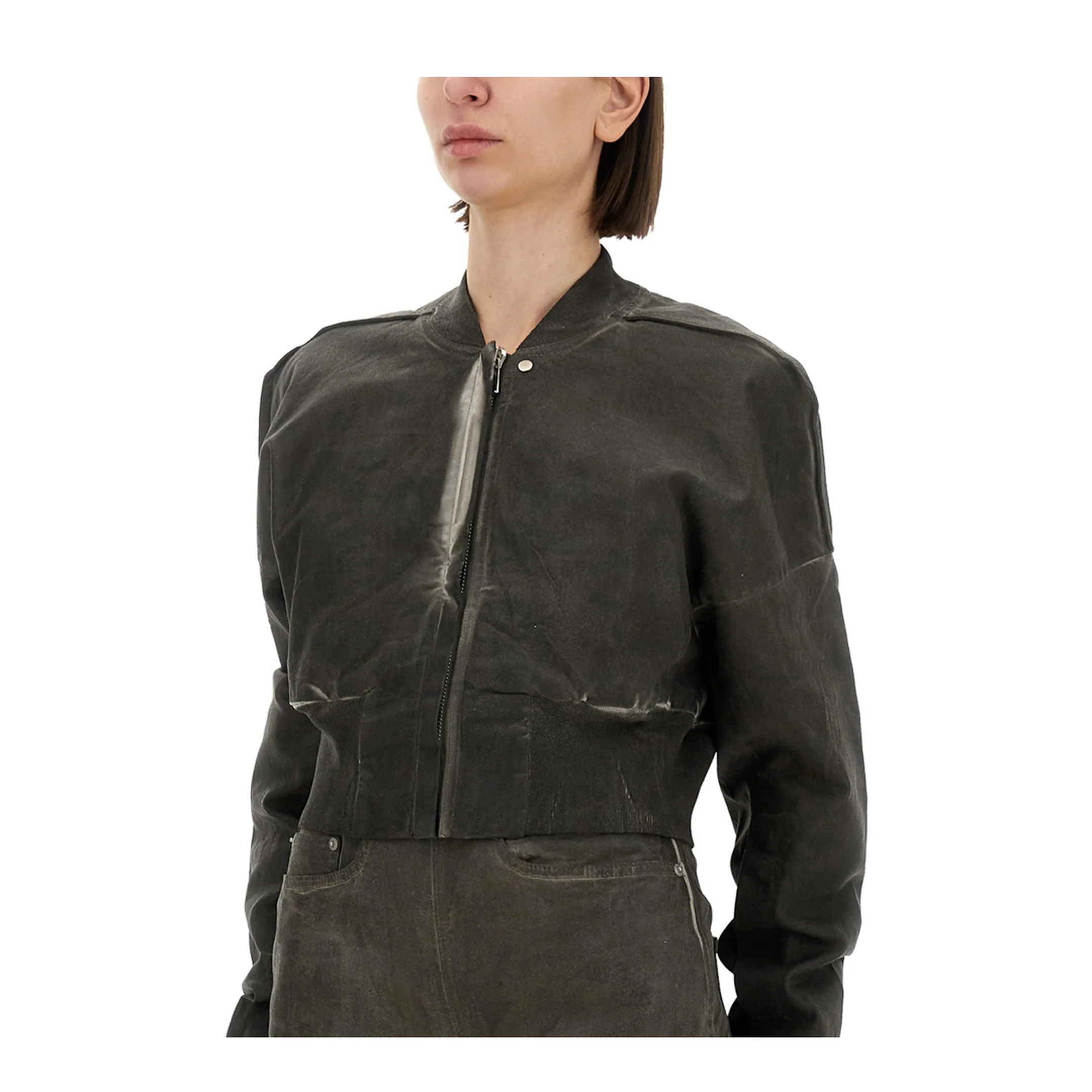 Cropped Bomber Jacket Flight JKT - Image 4