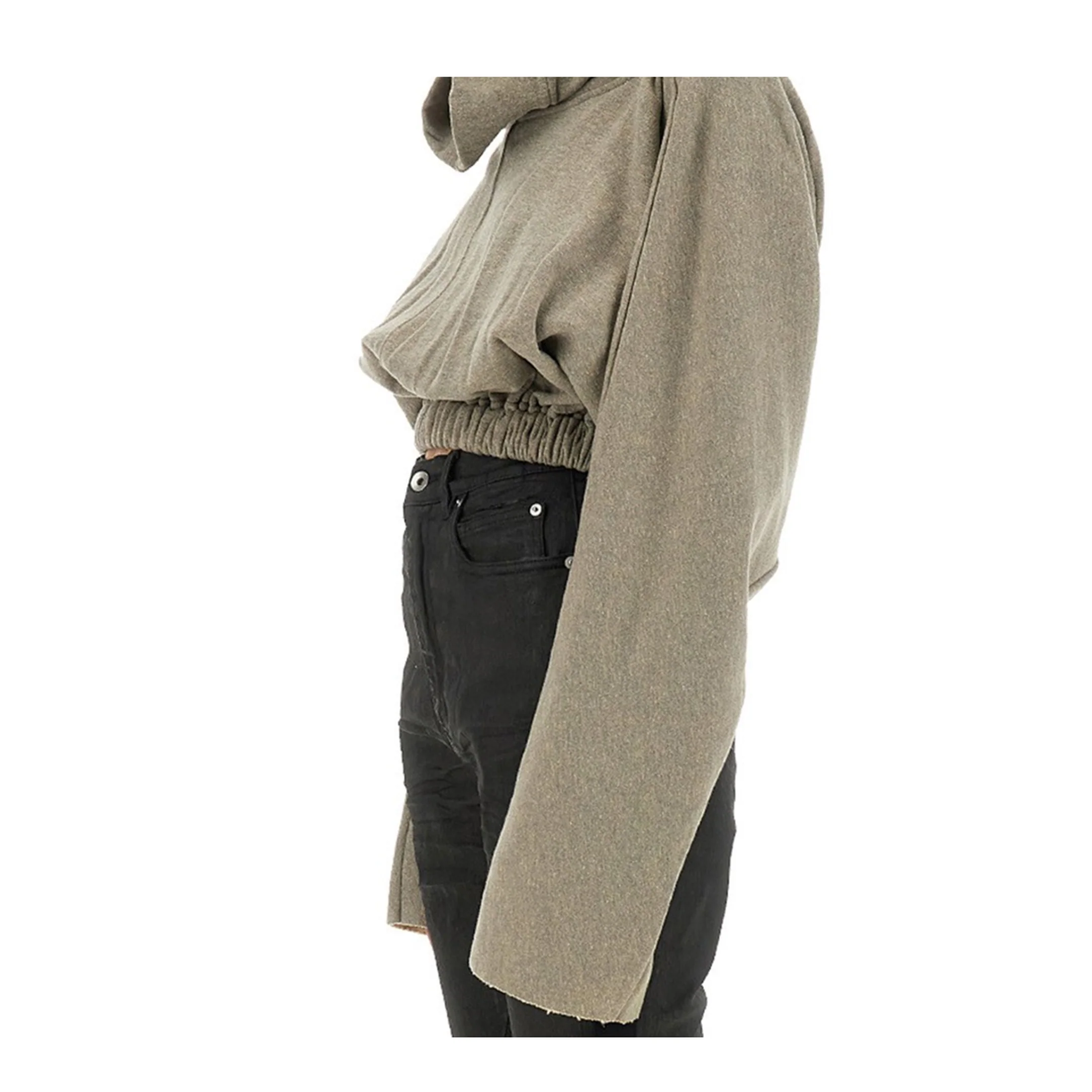 Cropped Hooded Tunic Sweatshirt - Image 4