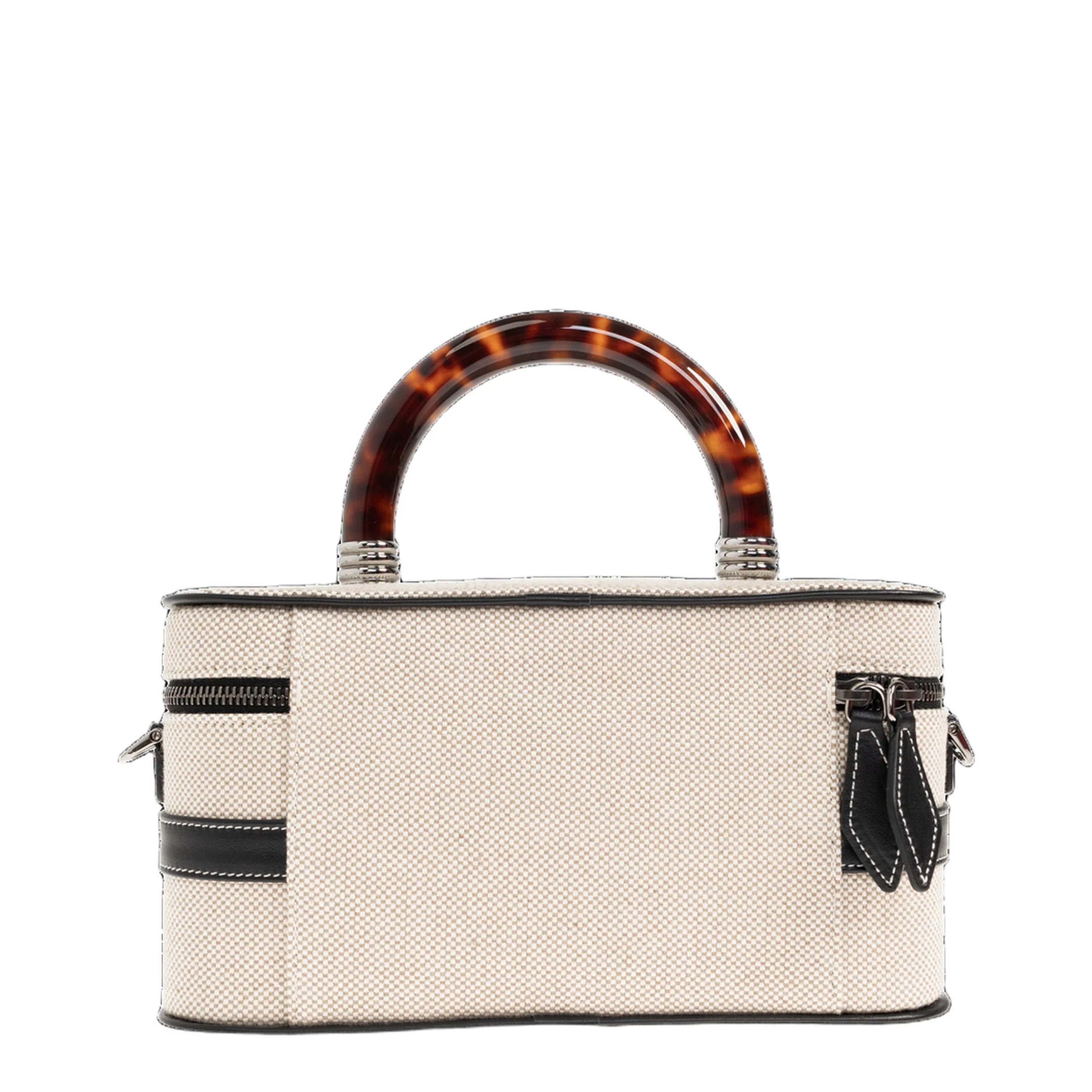 Vanity Mini Canvas Handbag - Natural/Black - Image 2