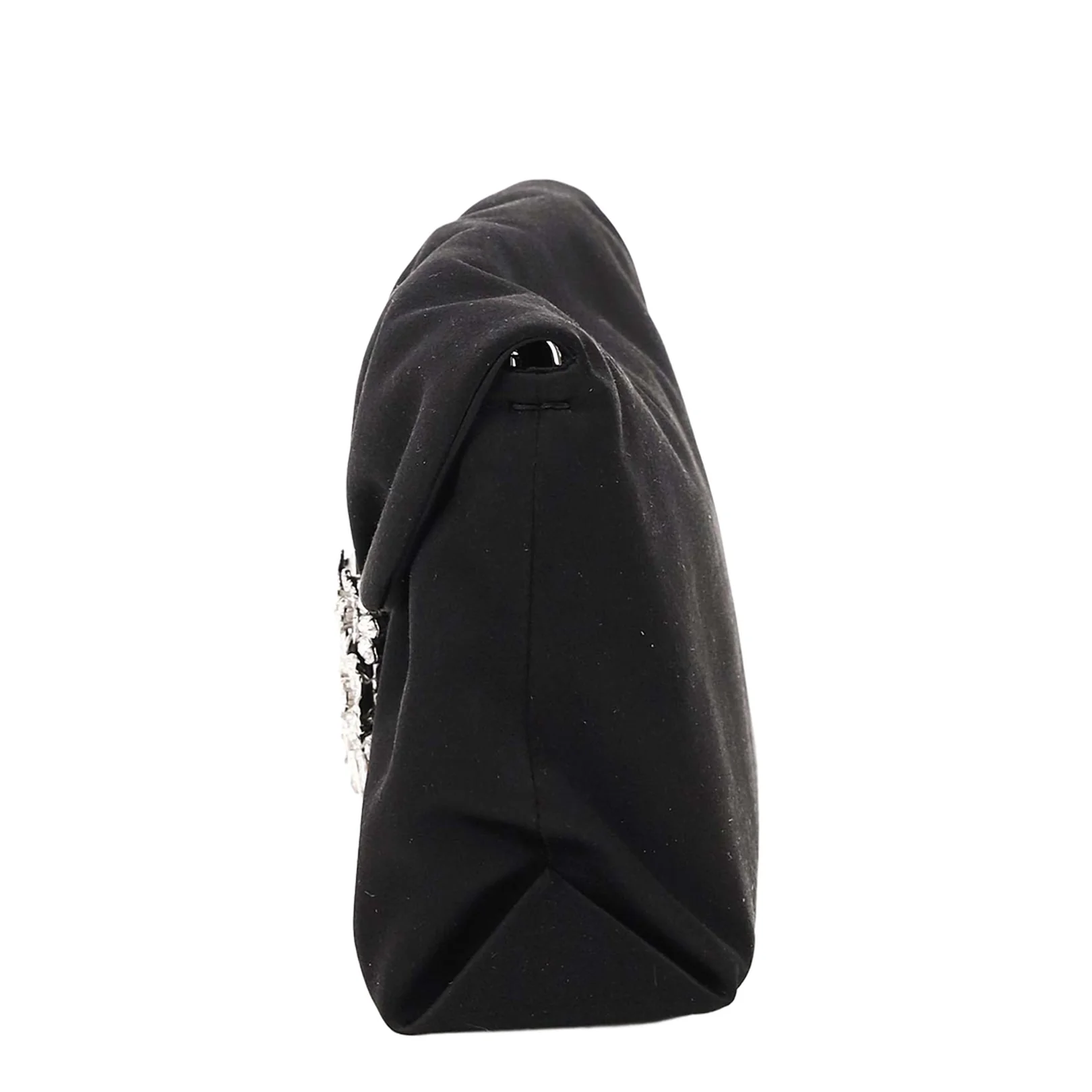 Bouquet Strass Buckle Drape Mini Bag Black - Image 3