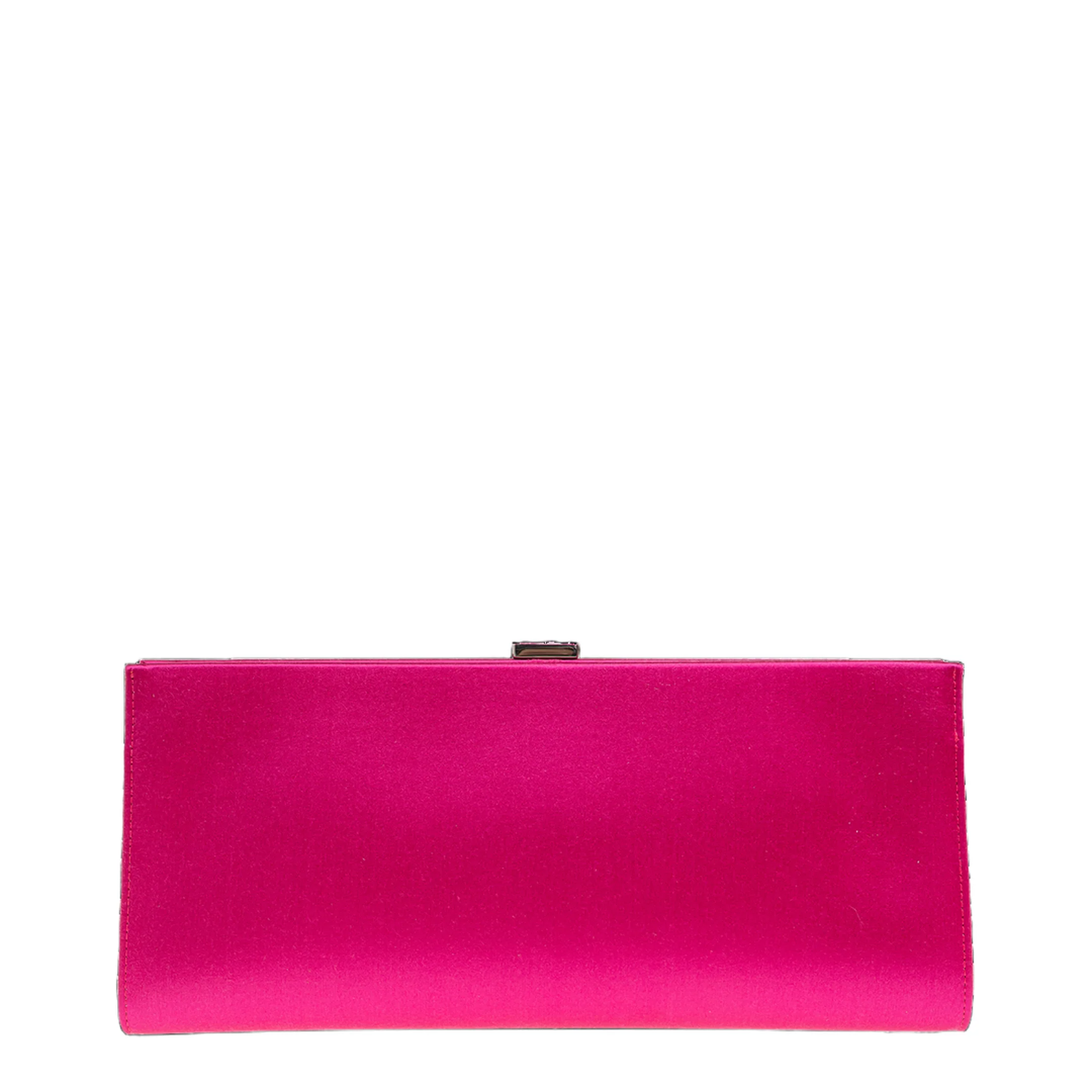 Pilgrim Buckle Satin Clutch Bag - Pink - Image 2