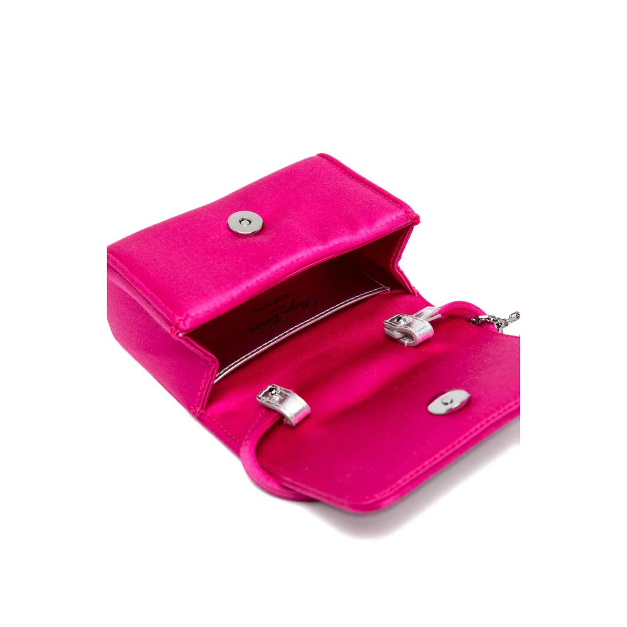 Crystal Mini Leather Shoulder Bag - Pink - Image 3