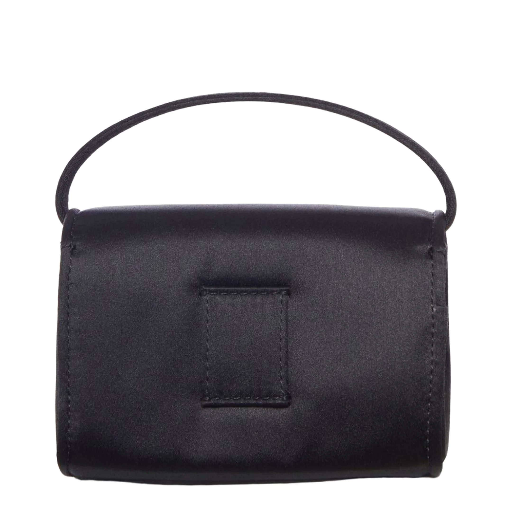 Chain Satin Shoulder Bag - Black - Image 2