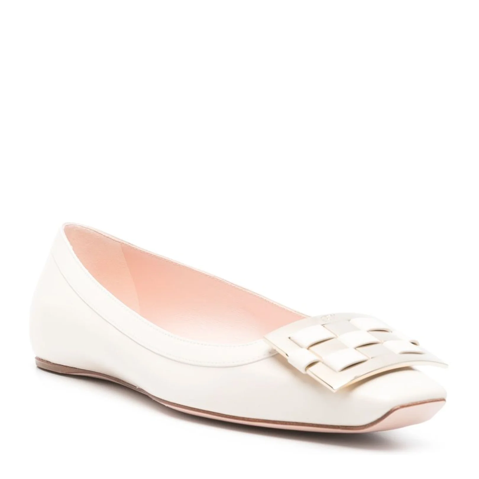 Trompette Ballerinas in Leather Off White - Image 3