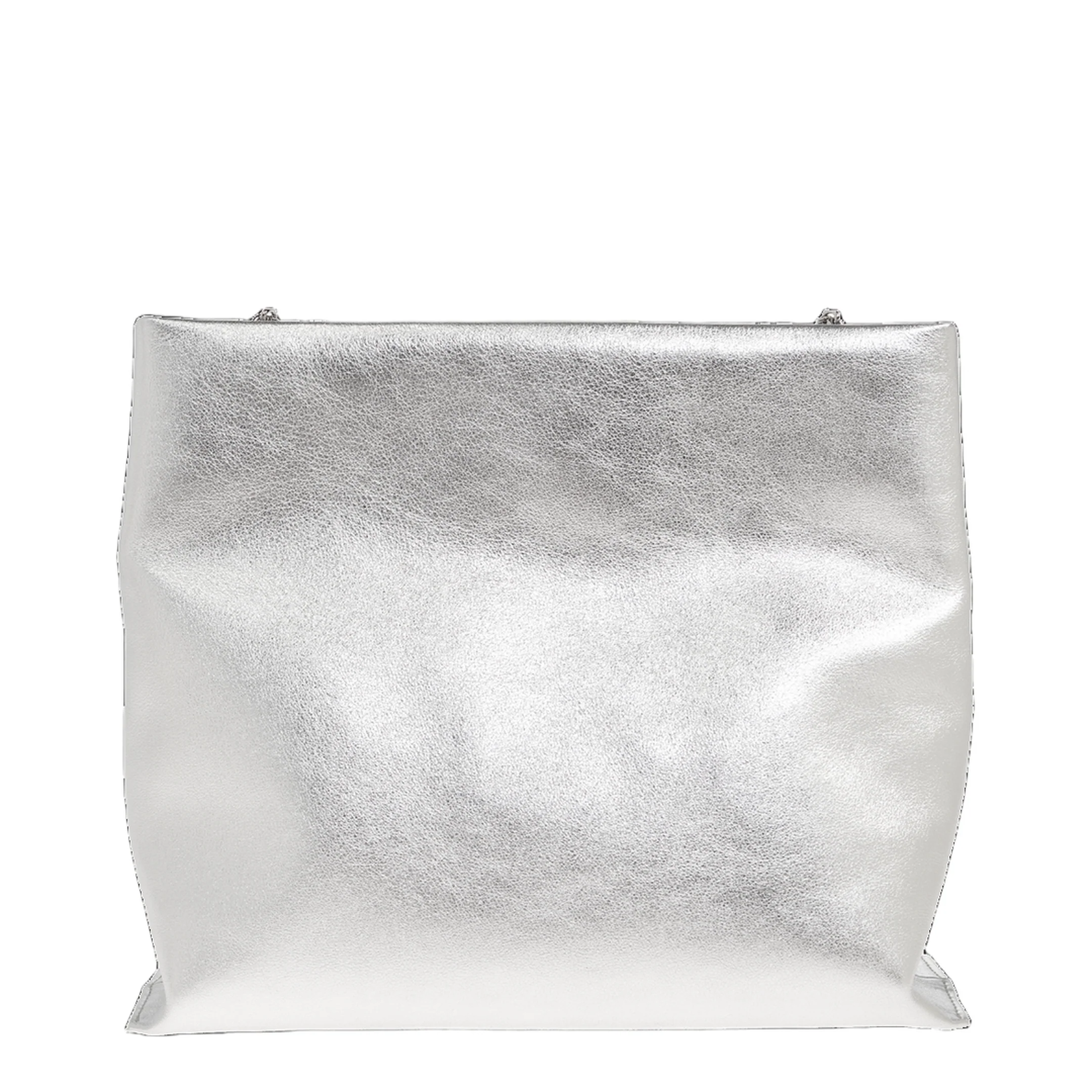 Trompette Chain Clutch Bag - Silver - Image 2