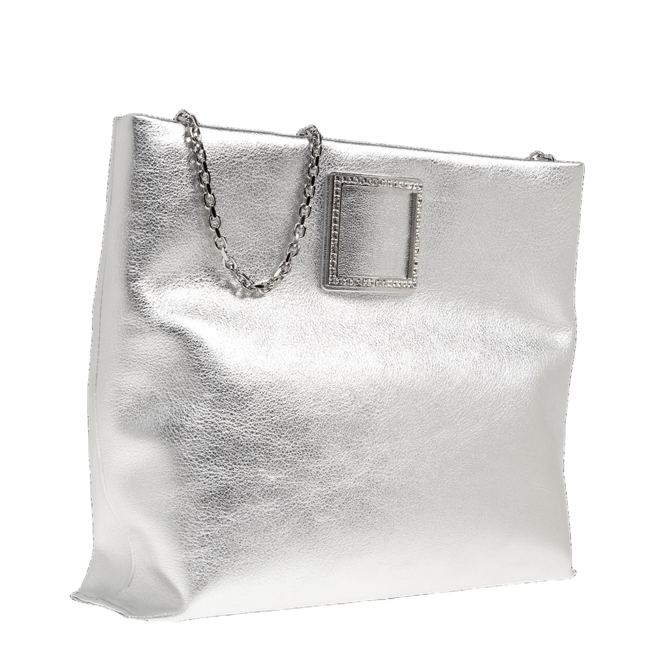 Trompette Chain Clutch Bag - Silver - Image 3