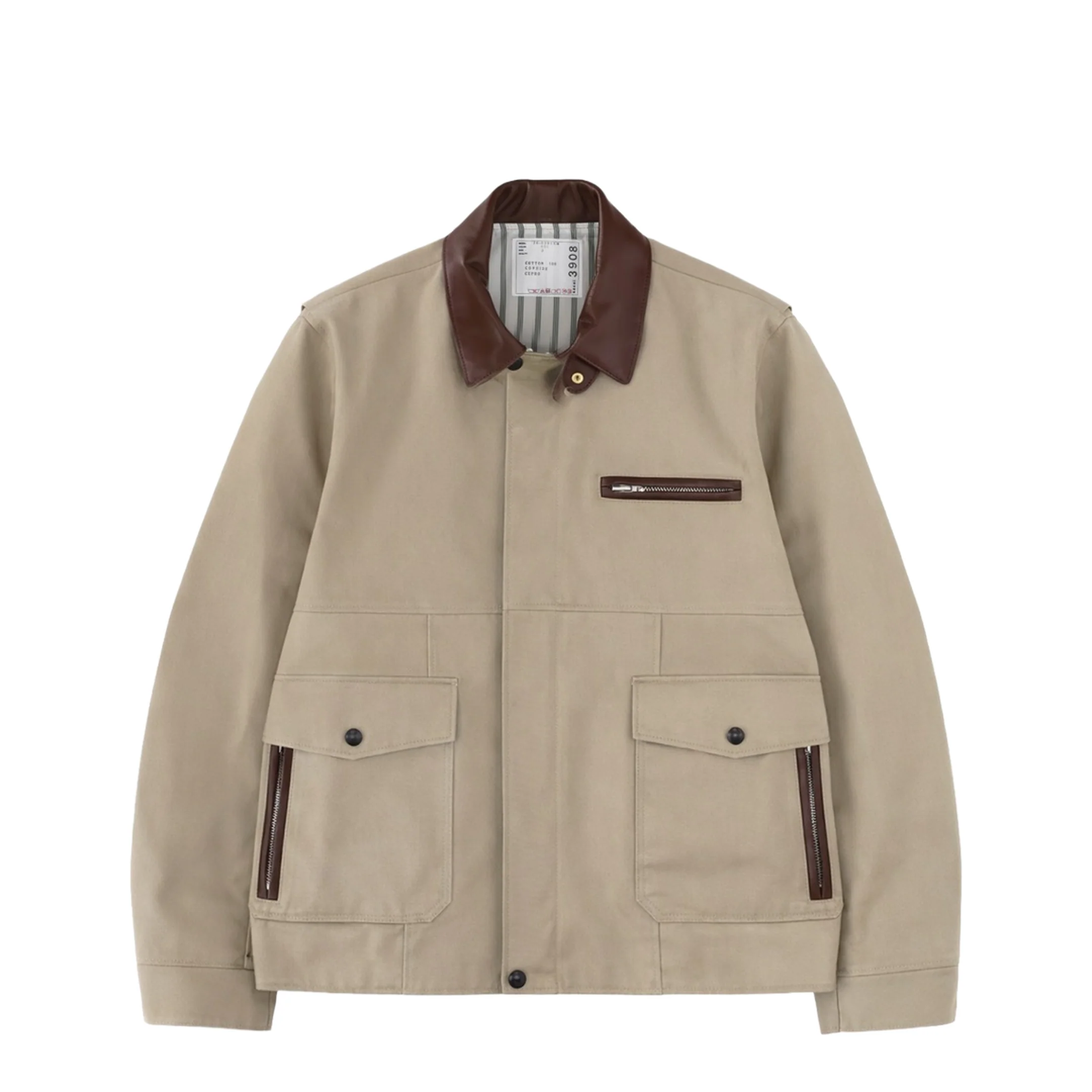 Jacket with Leather Collar