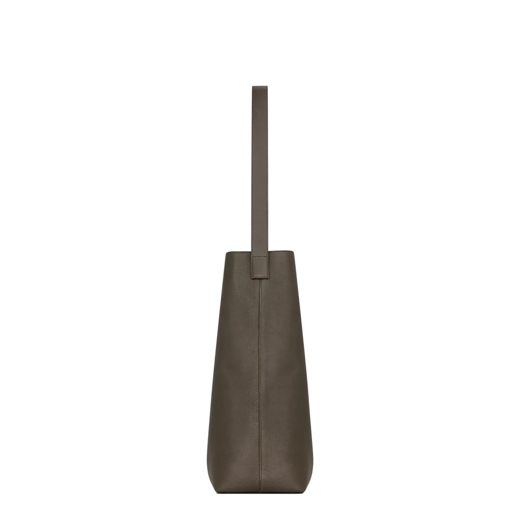 Bold Hobo Bag in Leather in Grey & Silver - Image 5