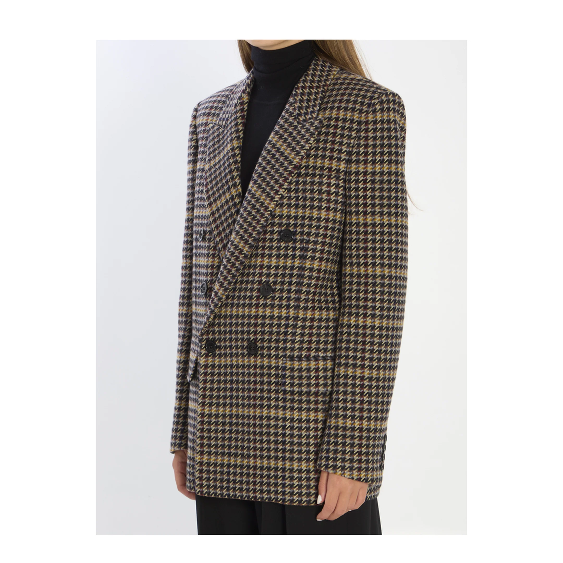 Brown Double-Breasted Jacket with Notched Revers - Image 2