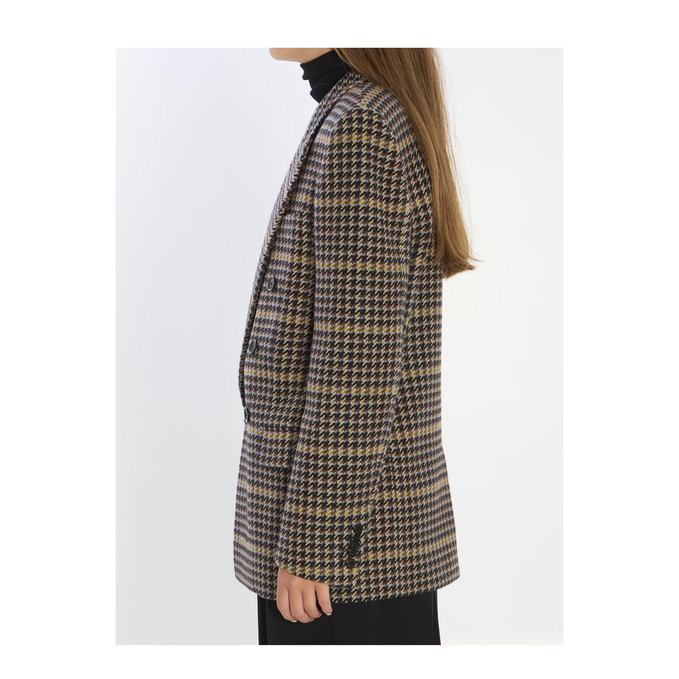 Brown Double-Breasted Jacket with Notched Revers - Image 3