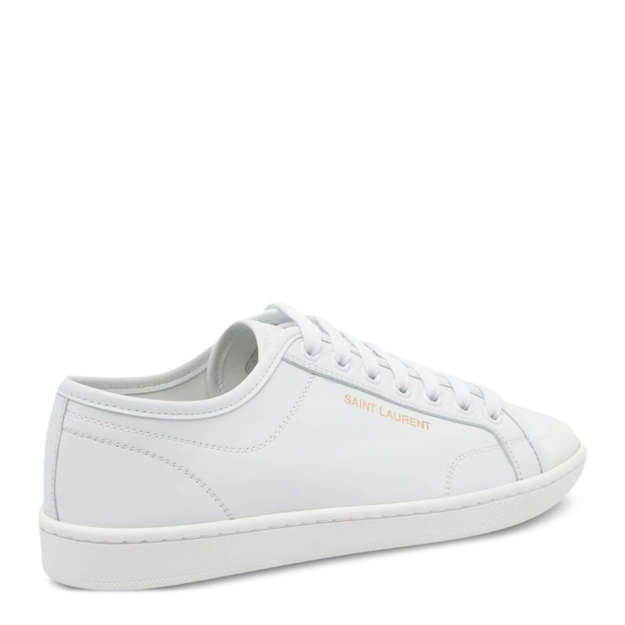 Gym Sneakers in Smooth Leather in White - Image 4