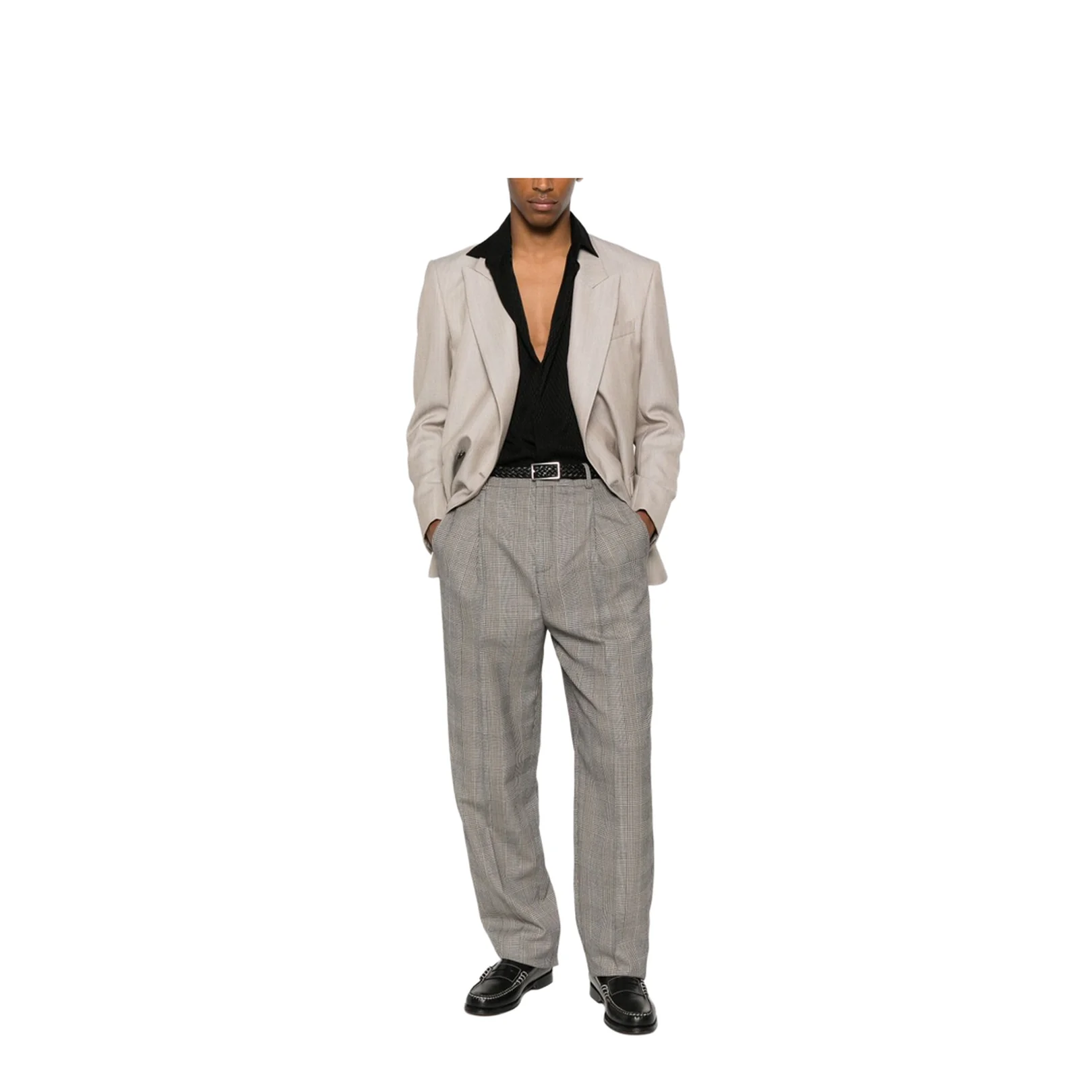 High-Waisted Pants in Prince of Wales Wool - Image 3