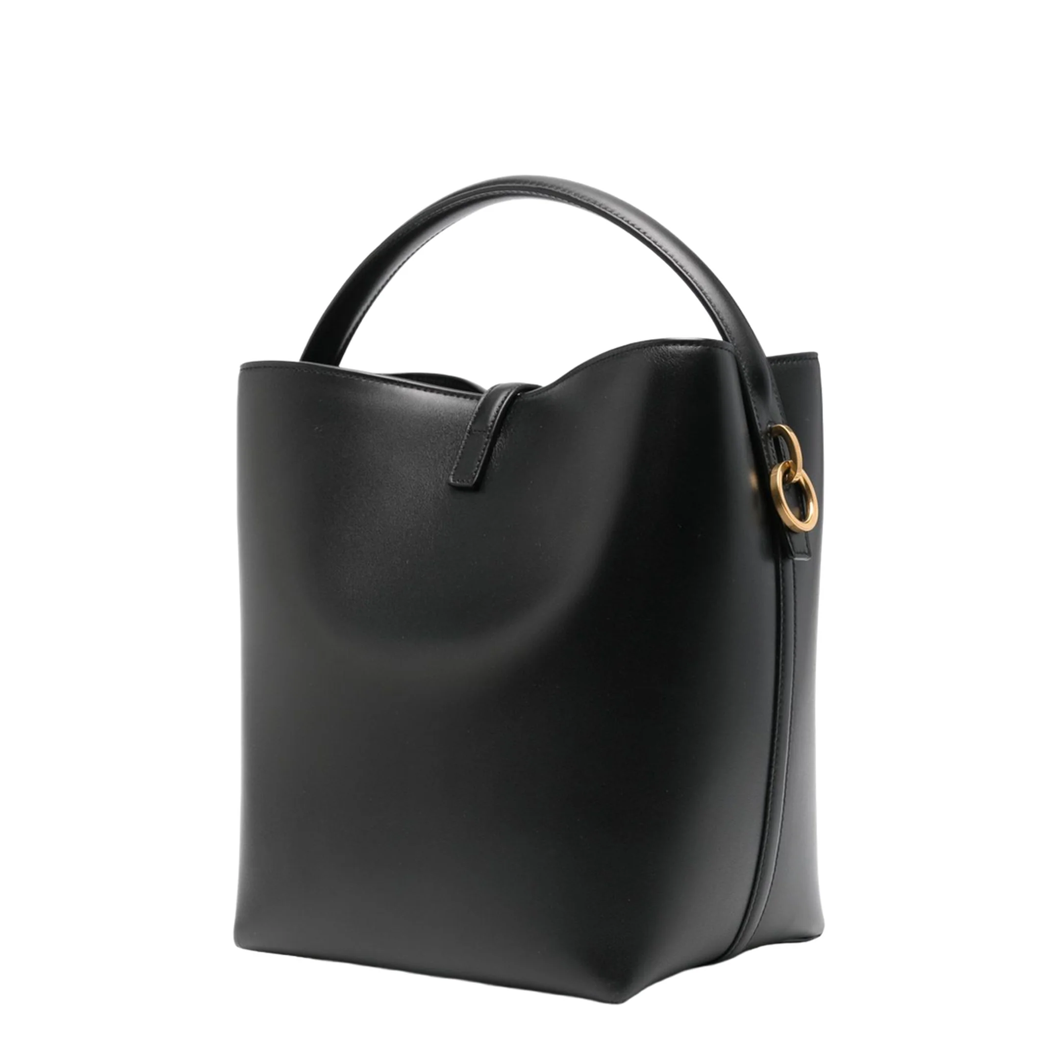 LE 37 Shiny Leather Shoulder Bag - Black - Image 3
