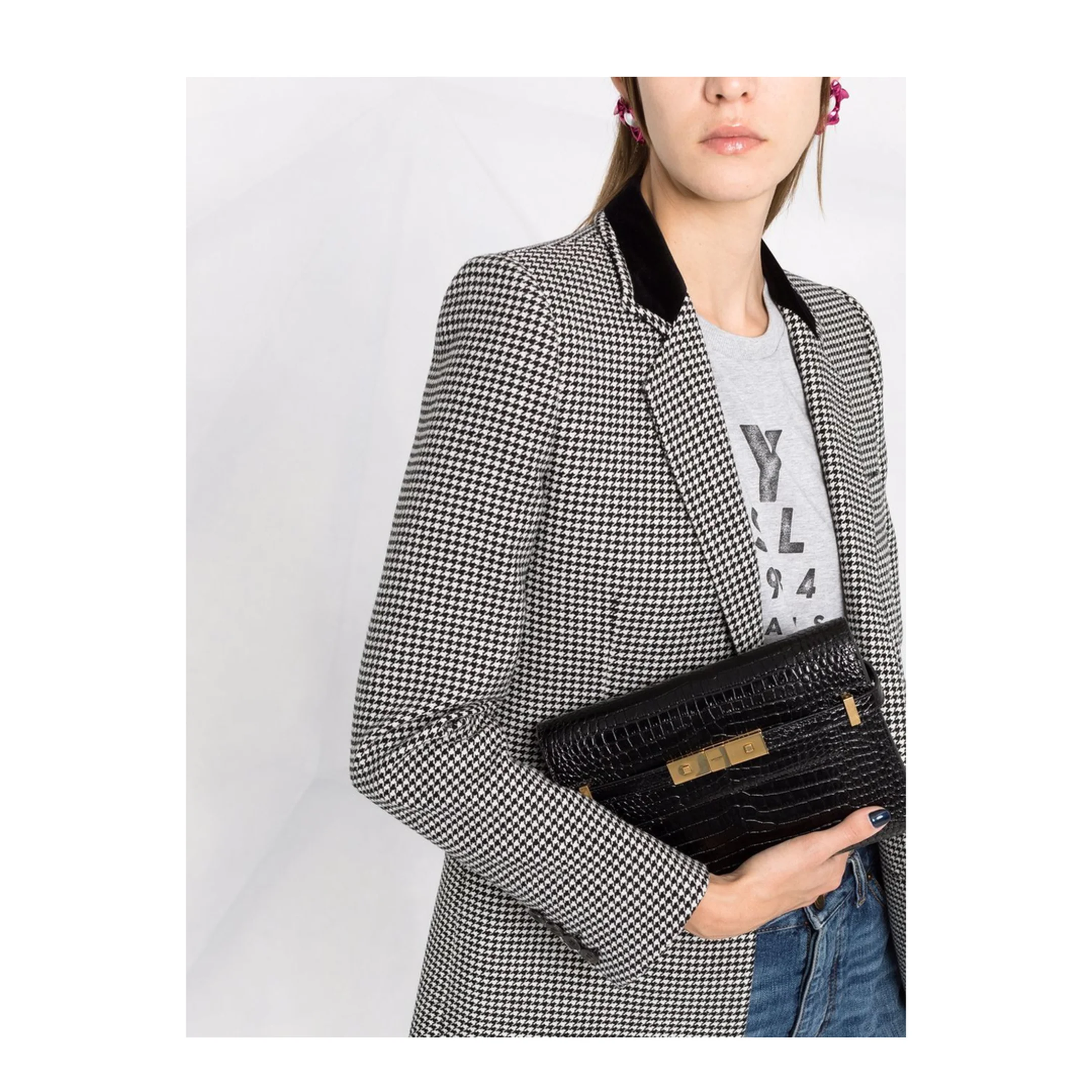 Manhattan Small Leather Shoulder Bags - Black - Image 3