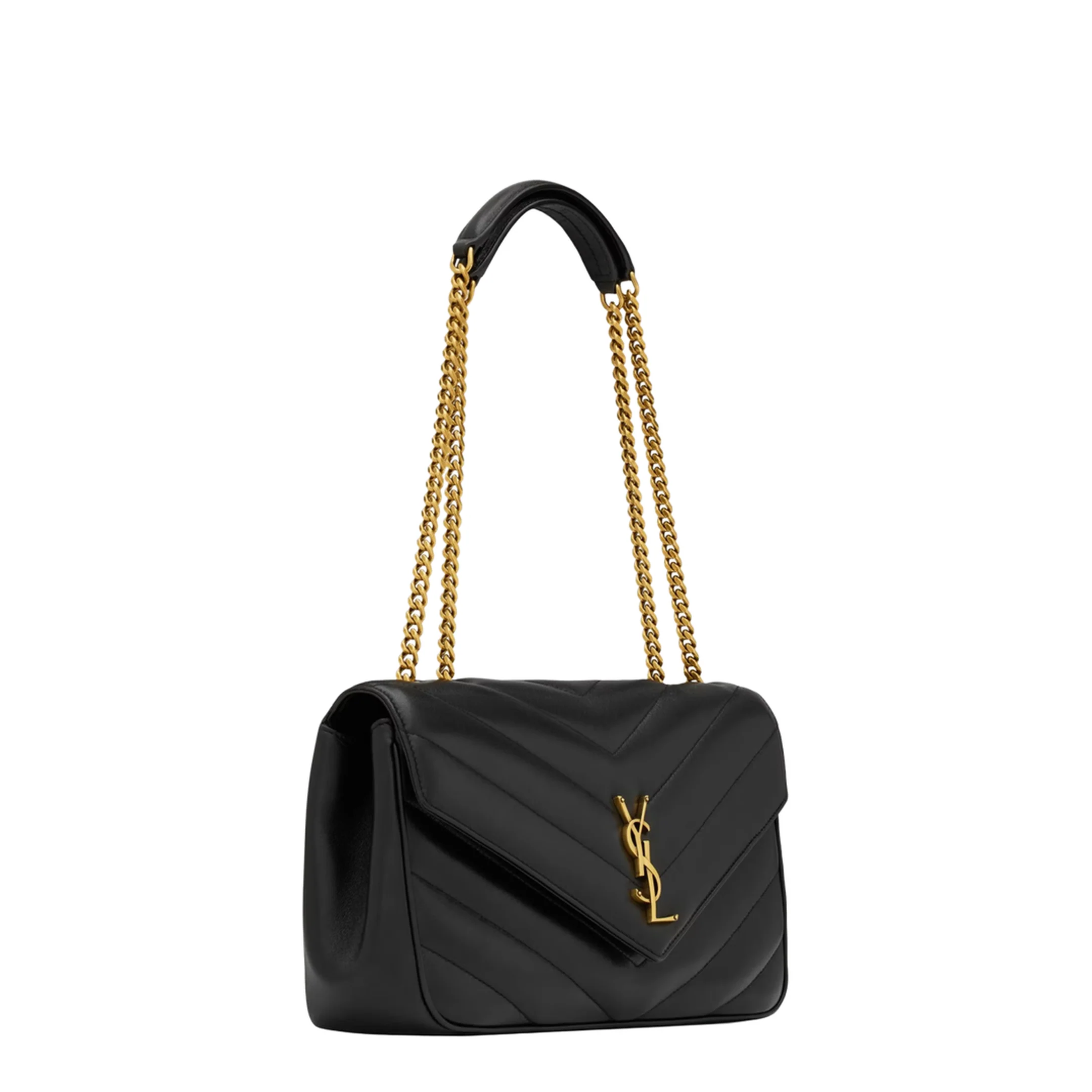 LOULOU Matelassé Lambskin Medium Shoulder Bags - Black - Image 5