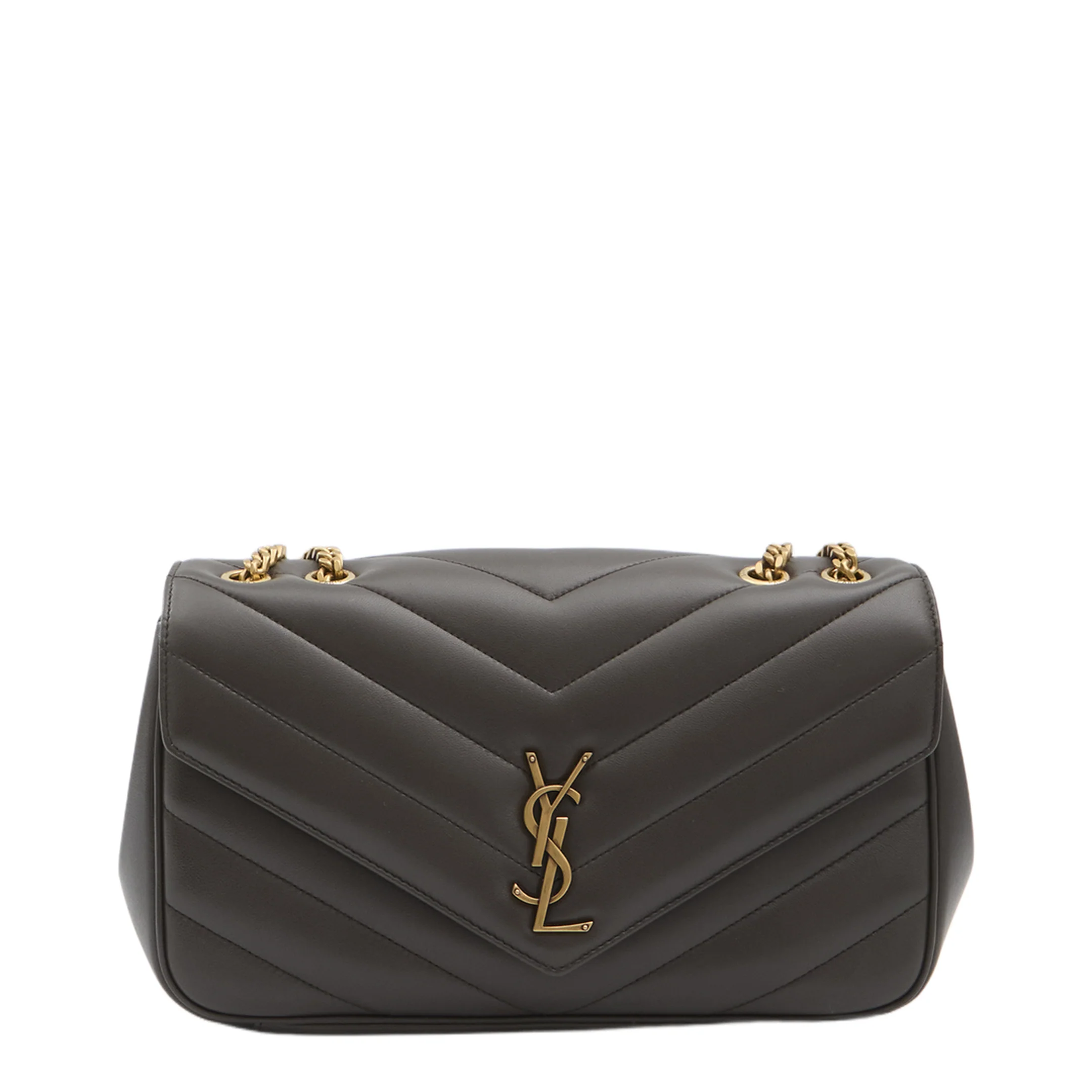 Loulou Medium MATELASSÉ Shoulder Bag Grey