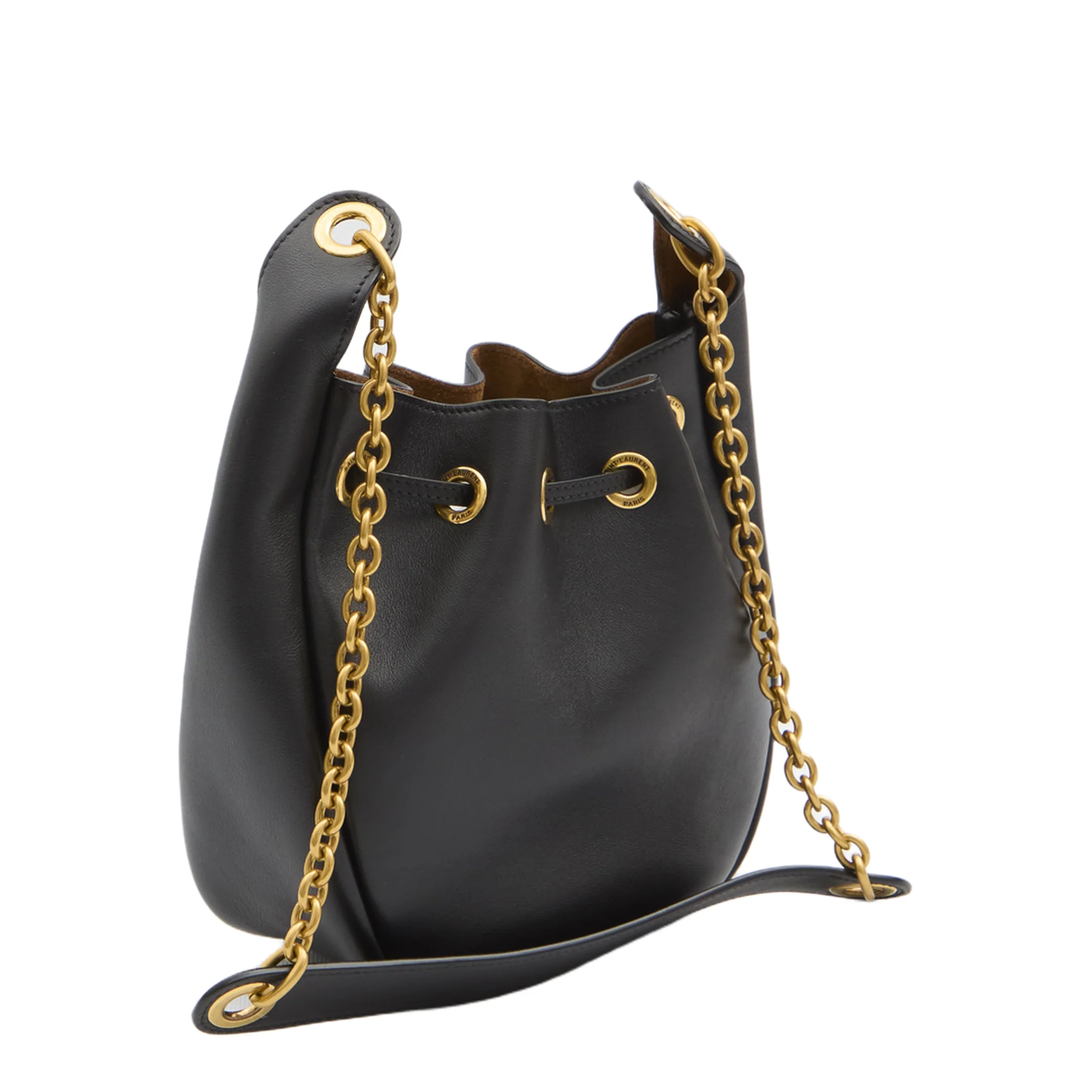 Supple Medium Leather Bucket Bags - Black - Image 2