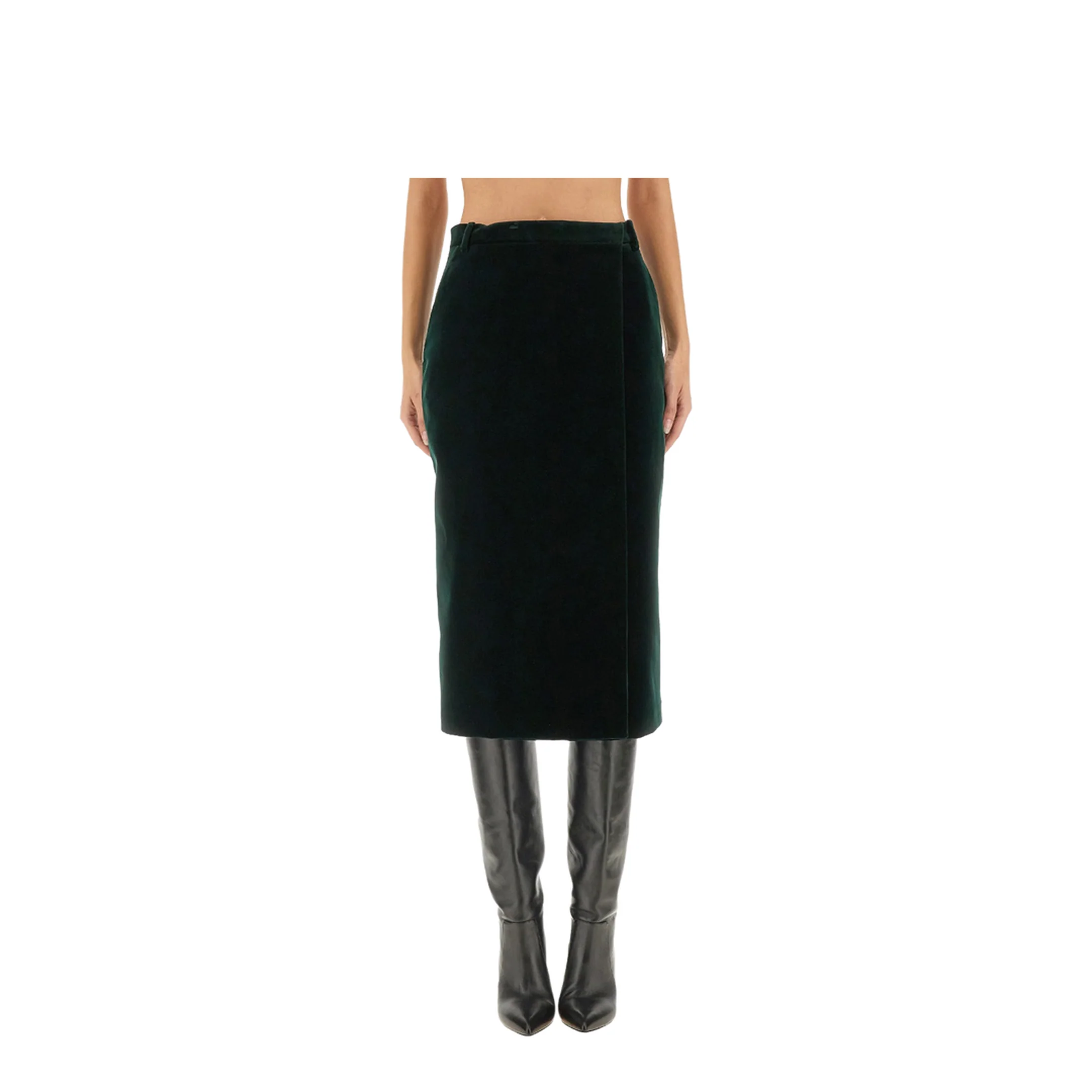 Velvet Crossover Midi Skirt
