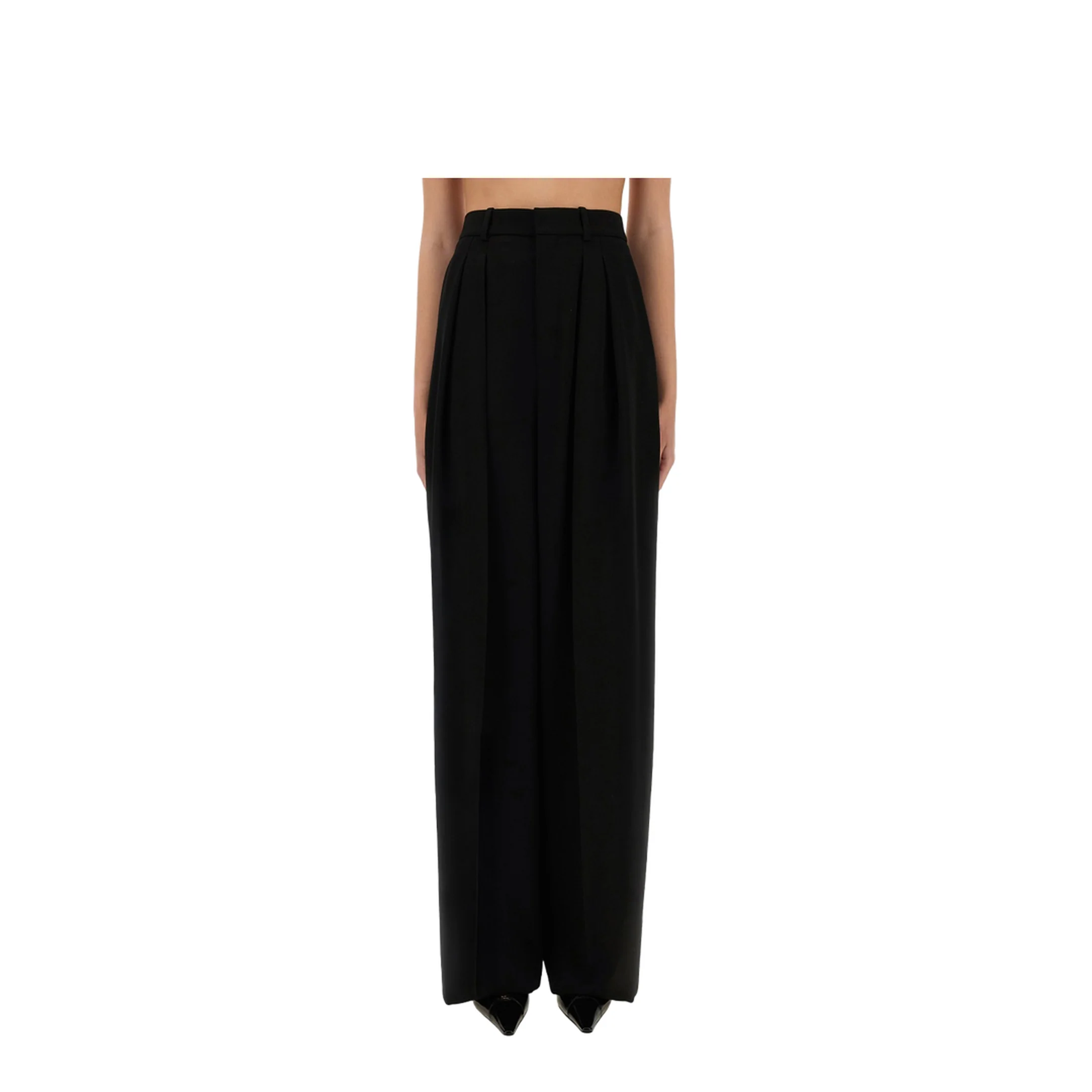 Wide-Leg Pants in Grain De Poudre