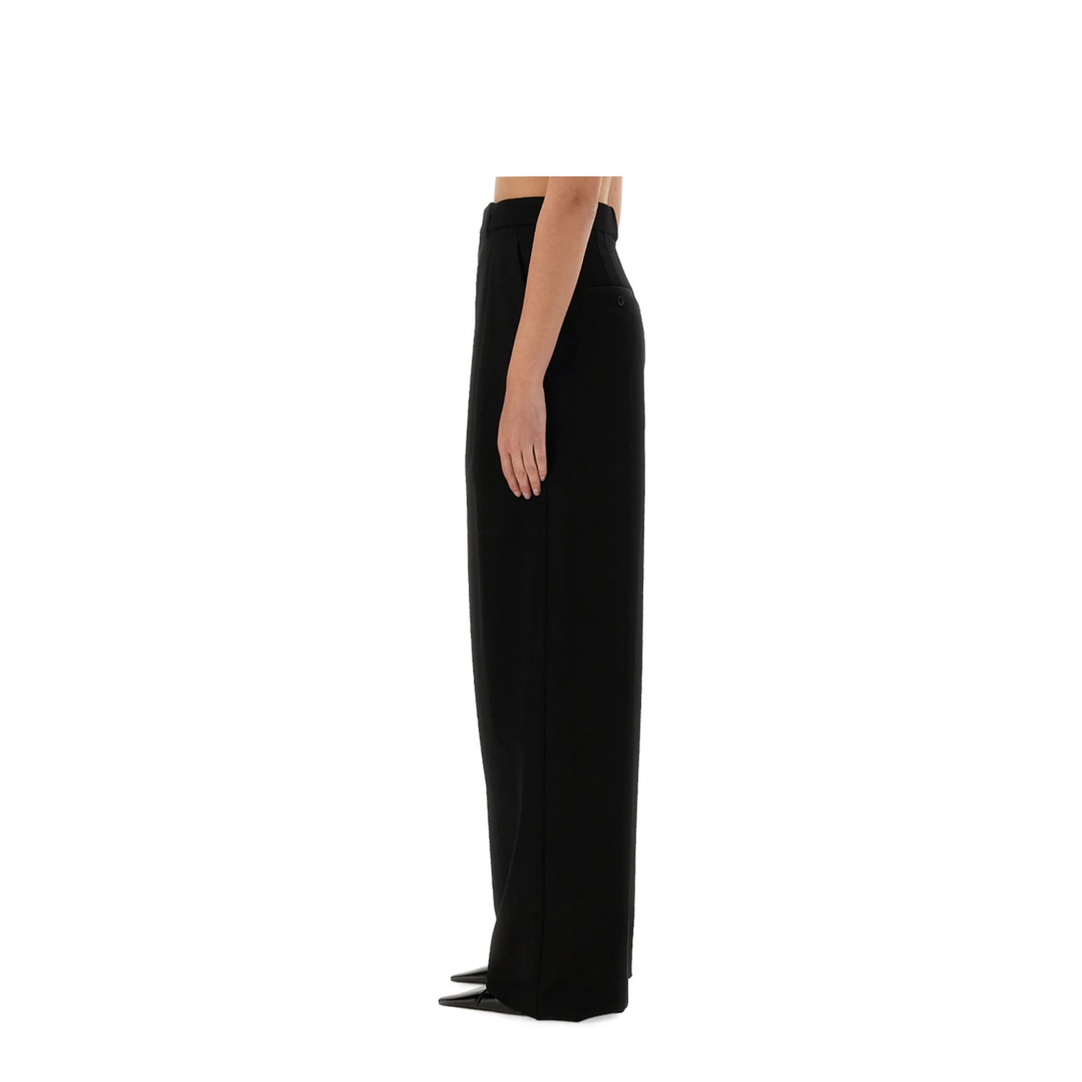 Wide-Leg Pants in Grain De Poudre - Image 4