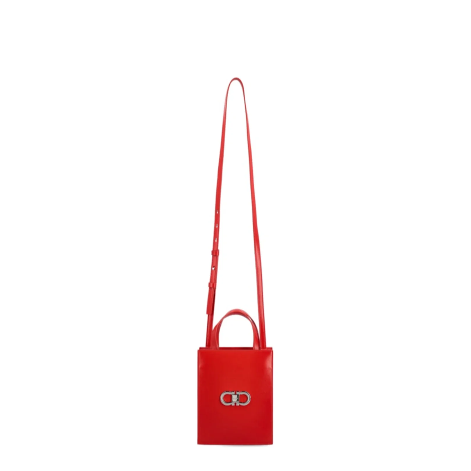 Gancini Mini Calfskin Tote Bag - Red - Image 3