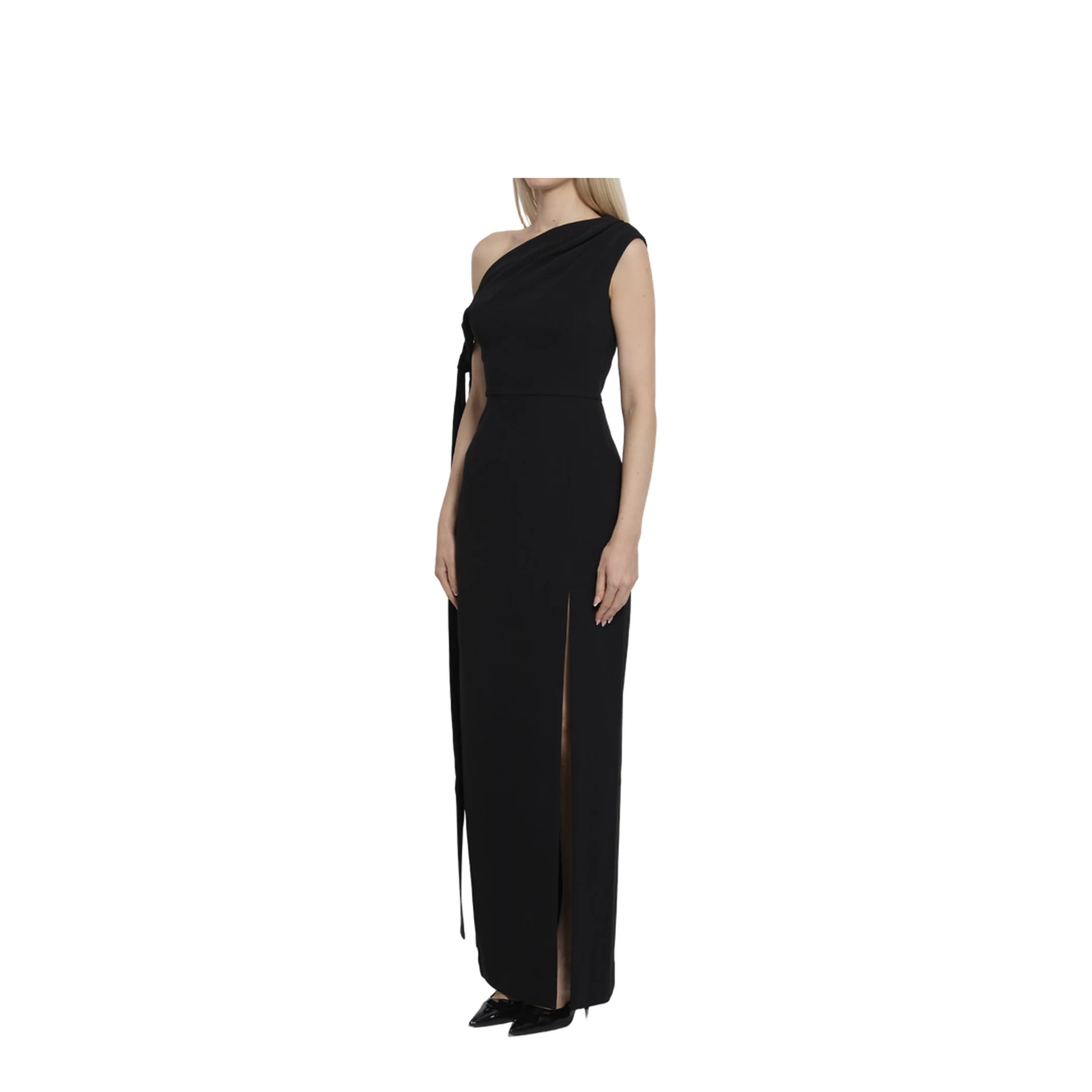 Black Side Split Sleeveless Maxi Length Dress - Image 2