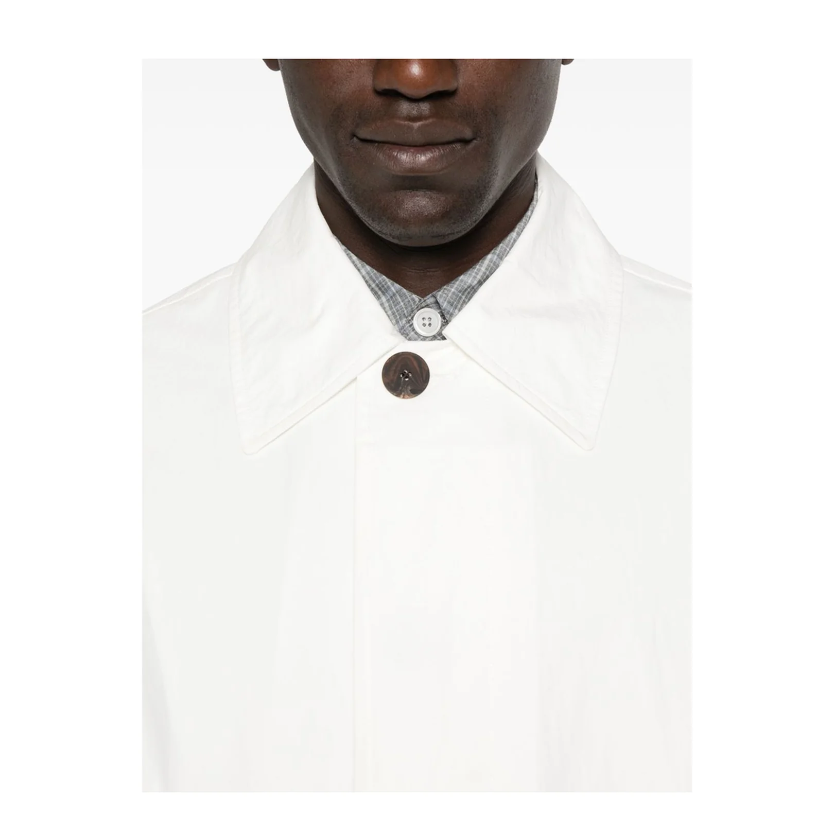 Nylon And Cotton Blend Coat In White - Image 2