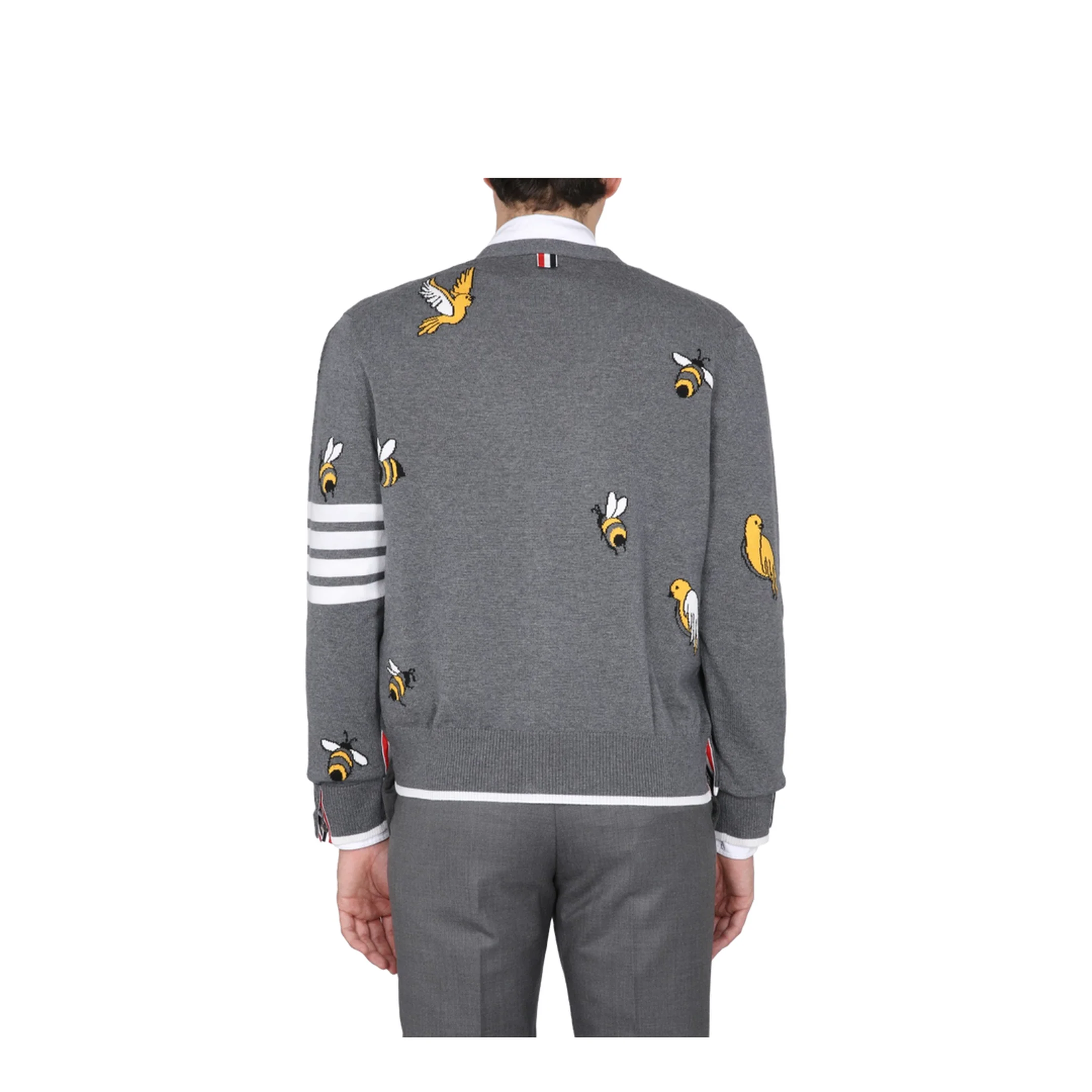 Cardigan with Birds and Bees Inlays - Image 3