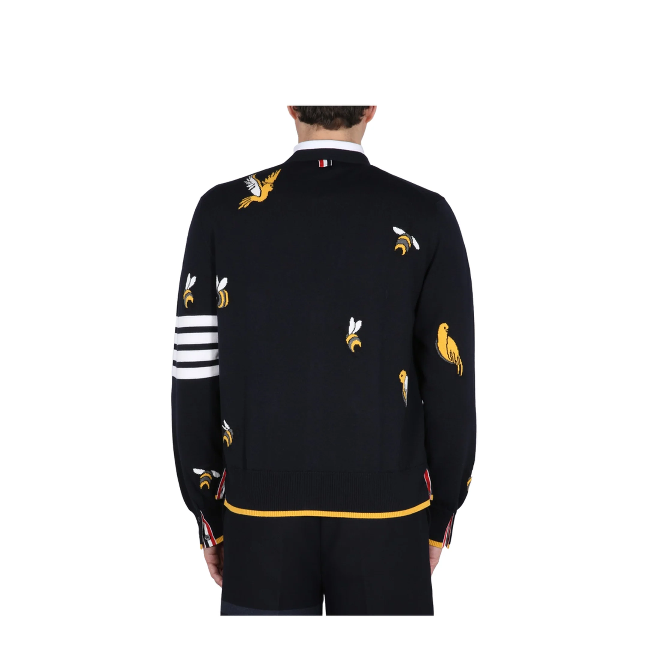 Cardigan with Birds and Bees Inlays - Image 3