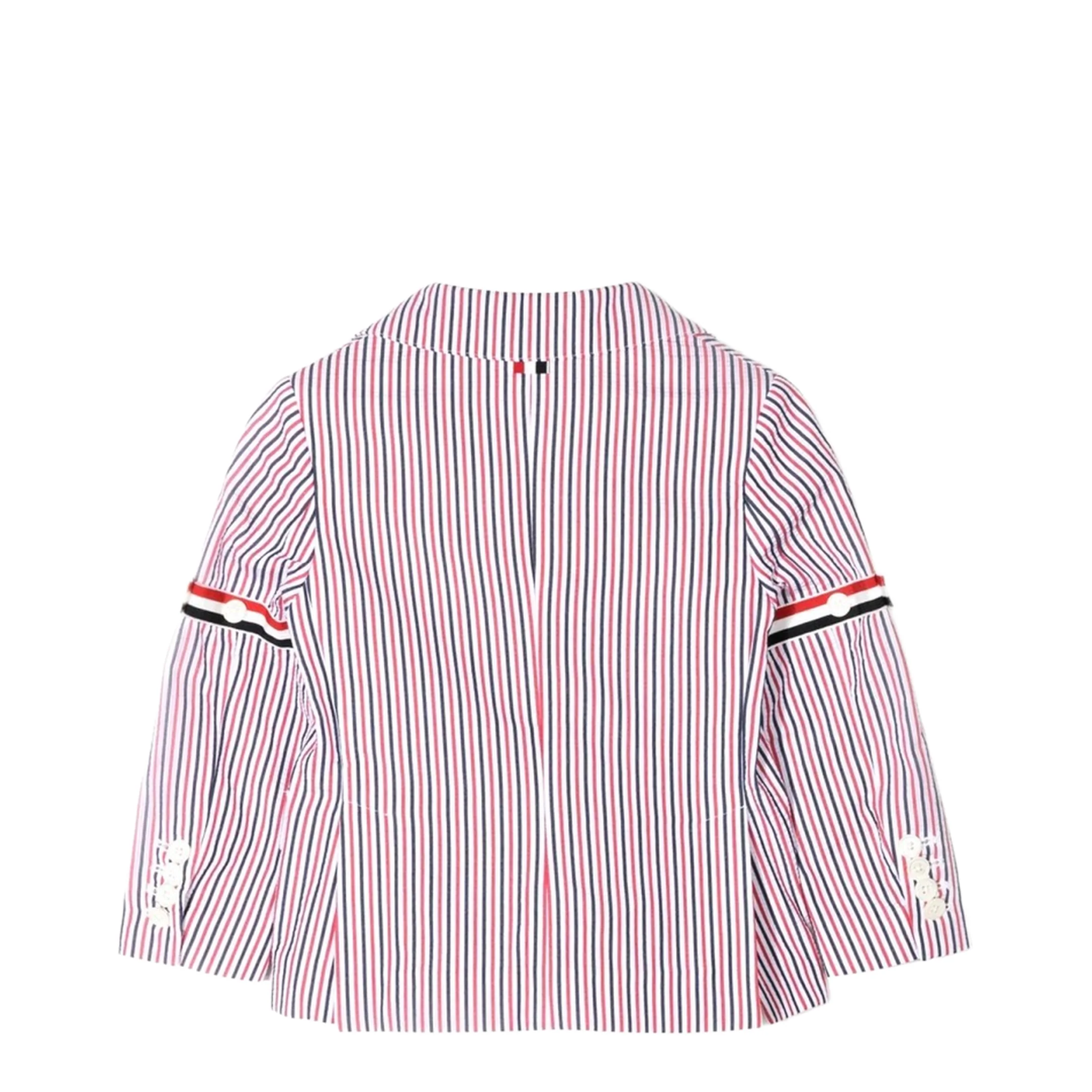 Patch Pocket Sport Coat with RWB Armbands in Seersucker Stripe - Image 2