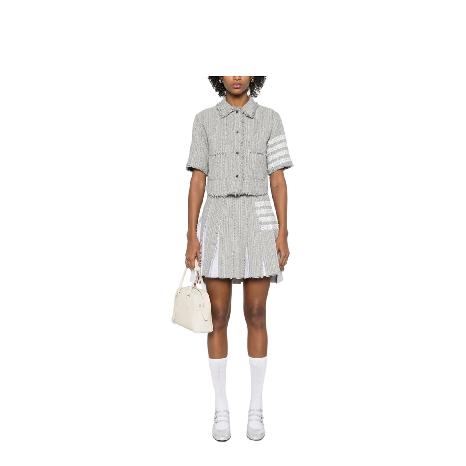 Pleated Tweed Skirt - Image 4