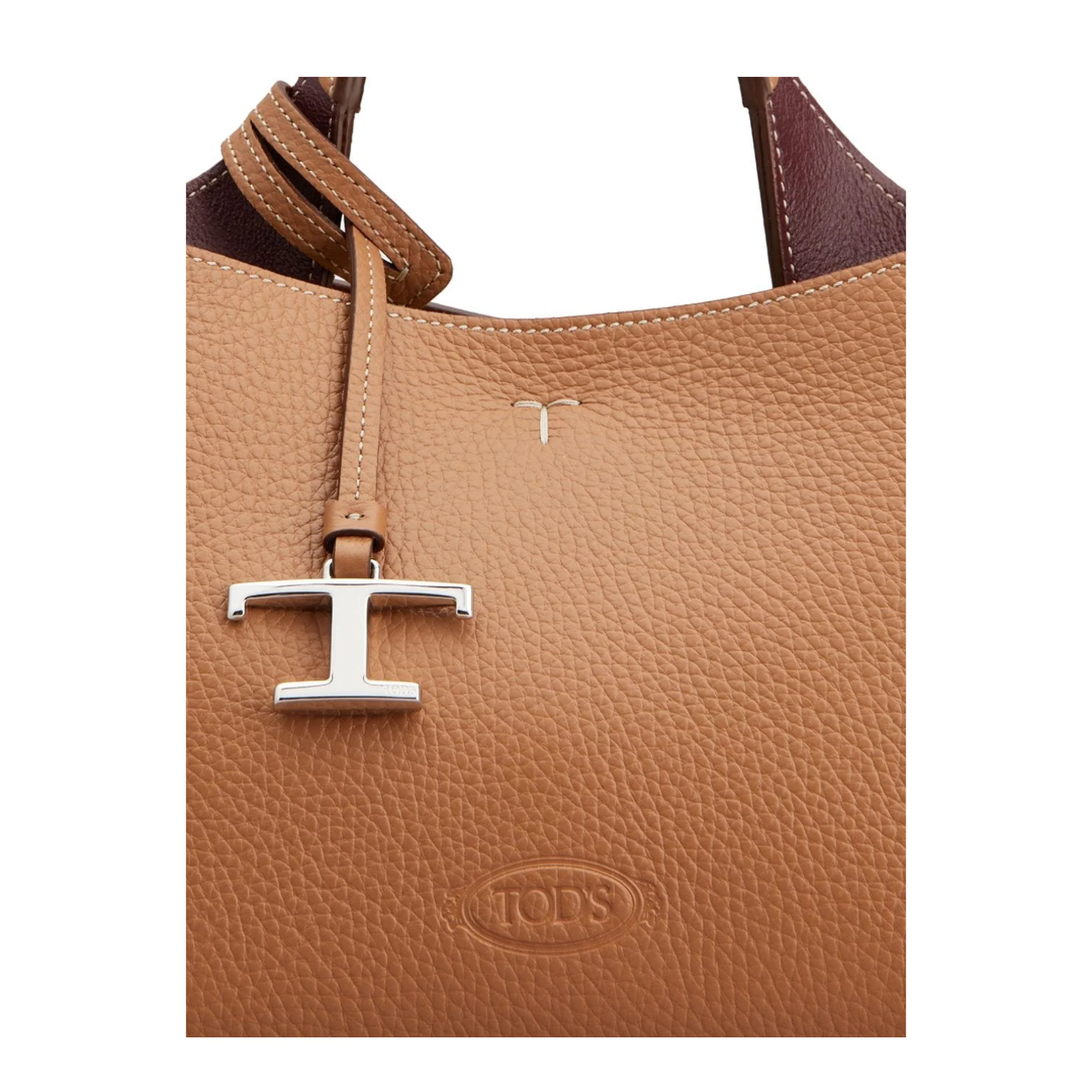 Micro Leather Handbag - Brown - Image 2