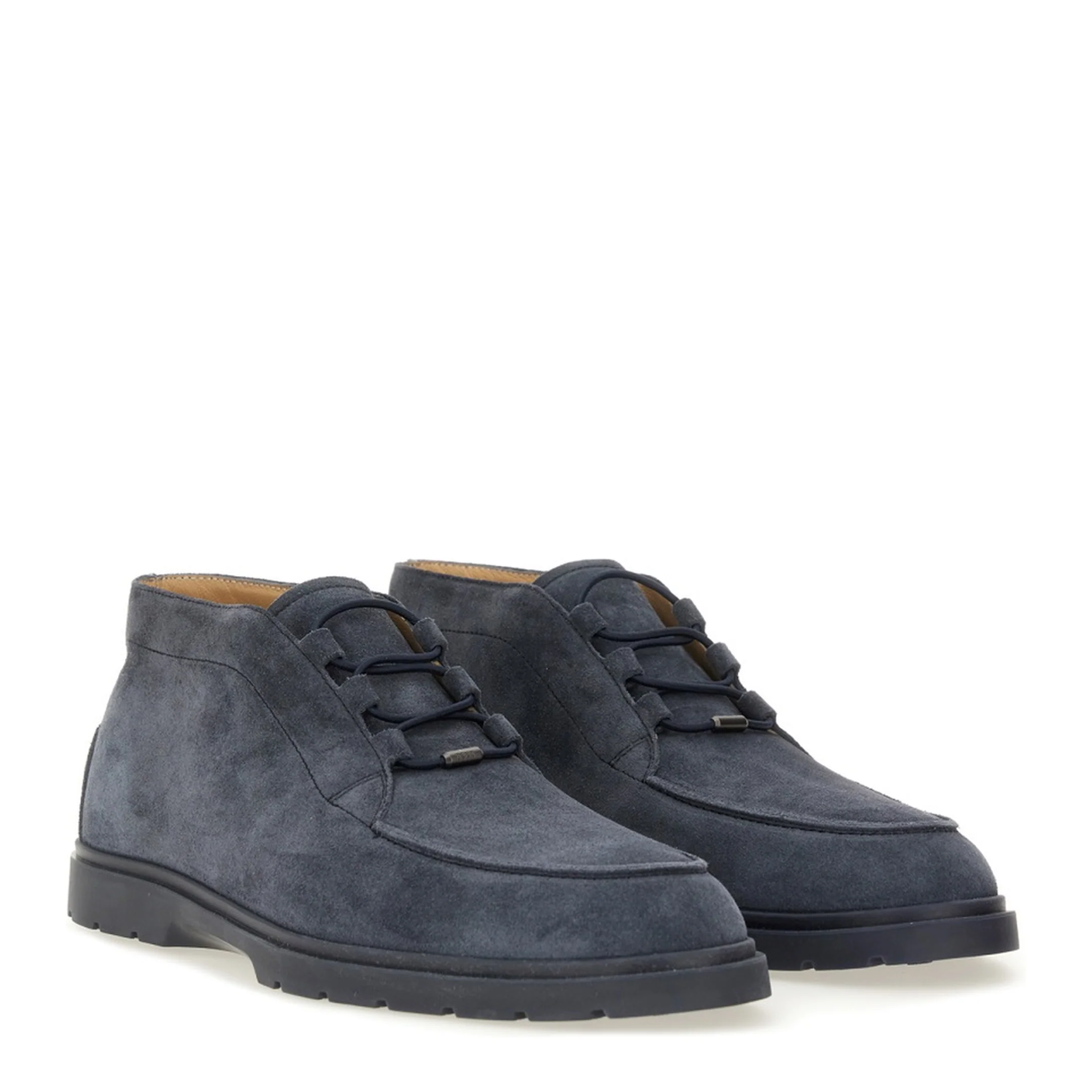 Blue Front Lace-Up Fastening Round Toe Branded Insole - Image 2