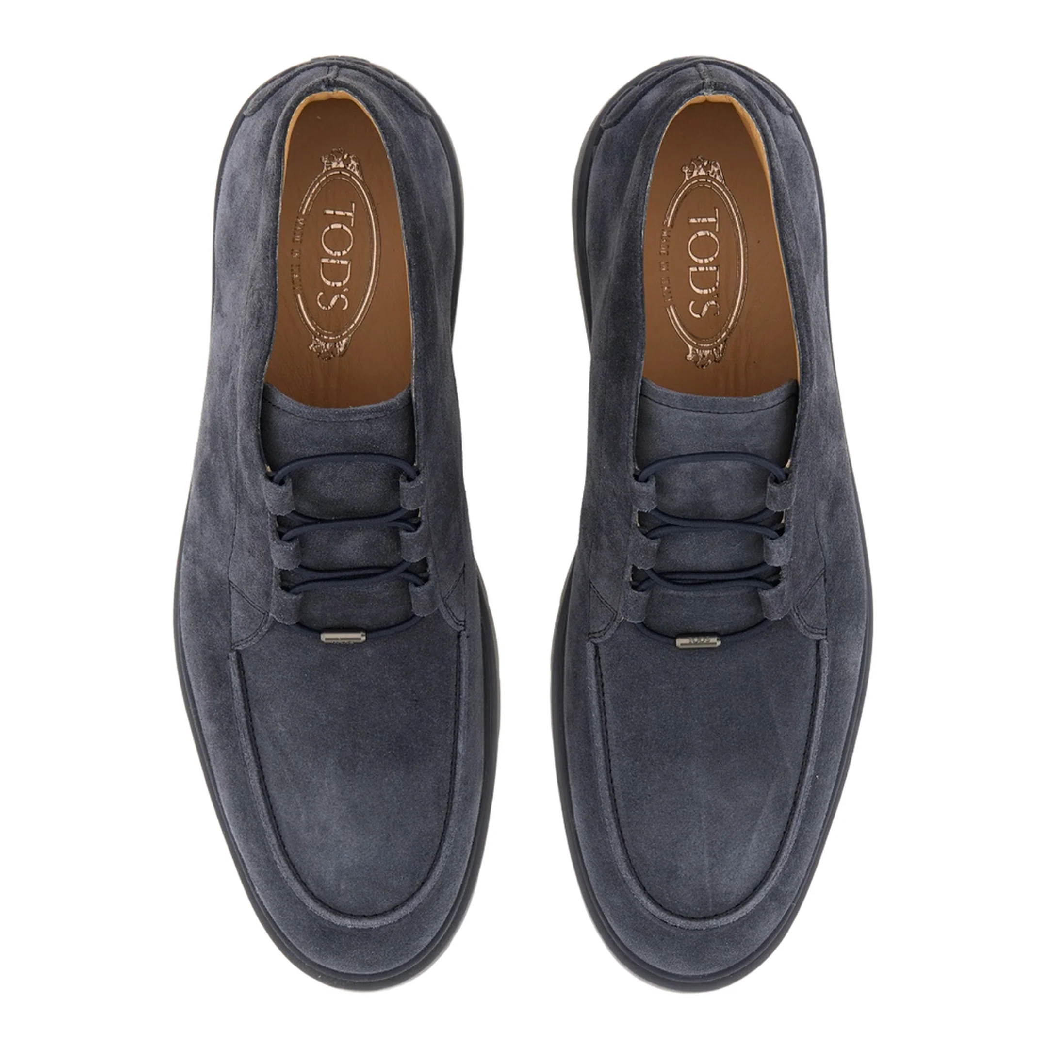 Blue Front Lace-Up Fastening Round Toe Branded Insole - Image 6