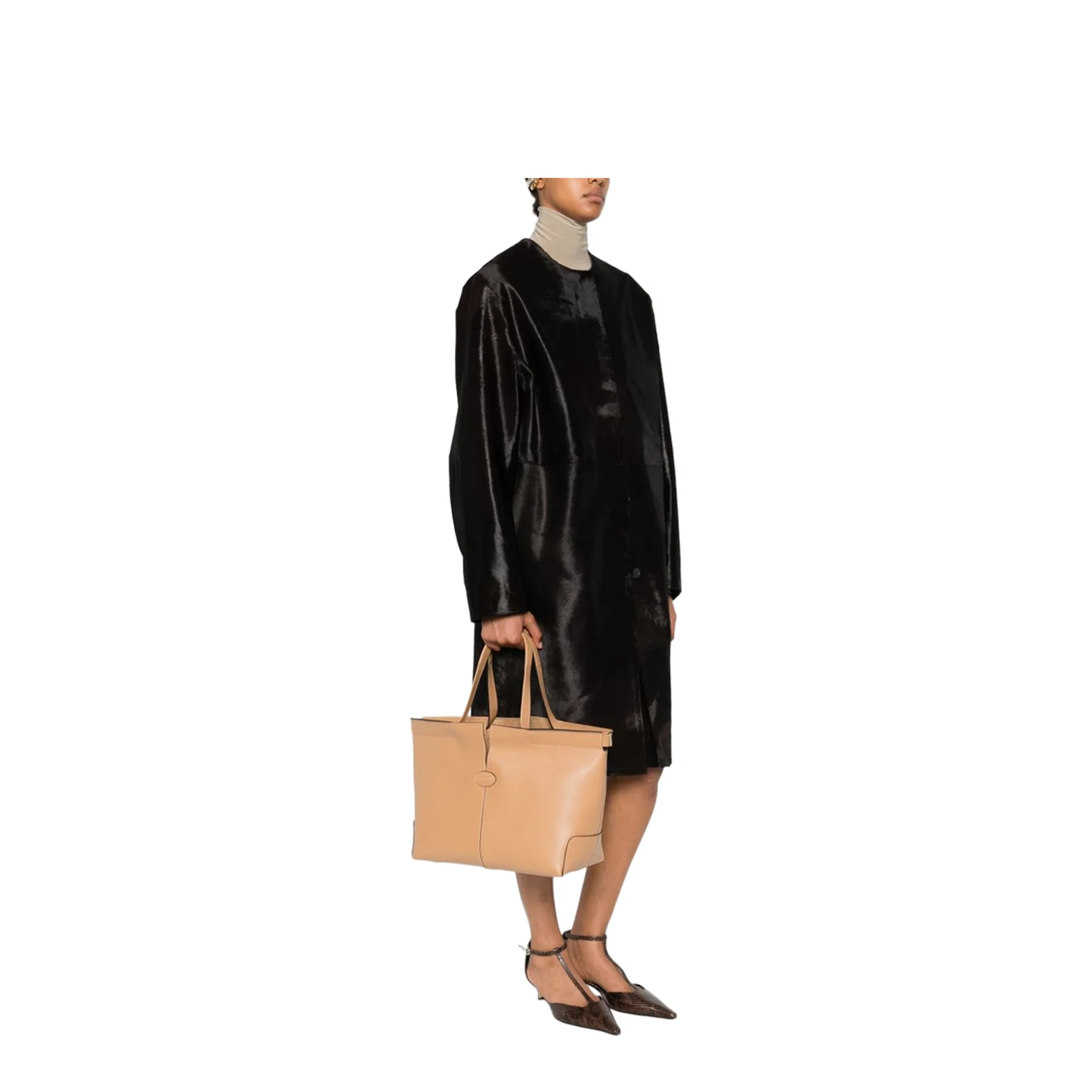 Light Brown Calf Leather Top Handle Bag - Image 3