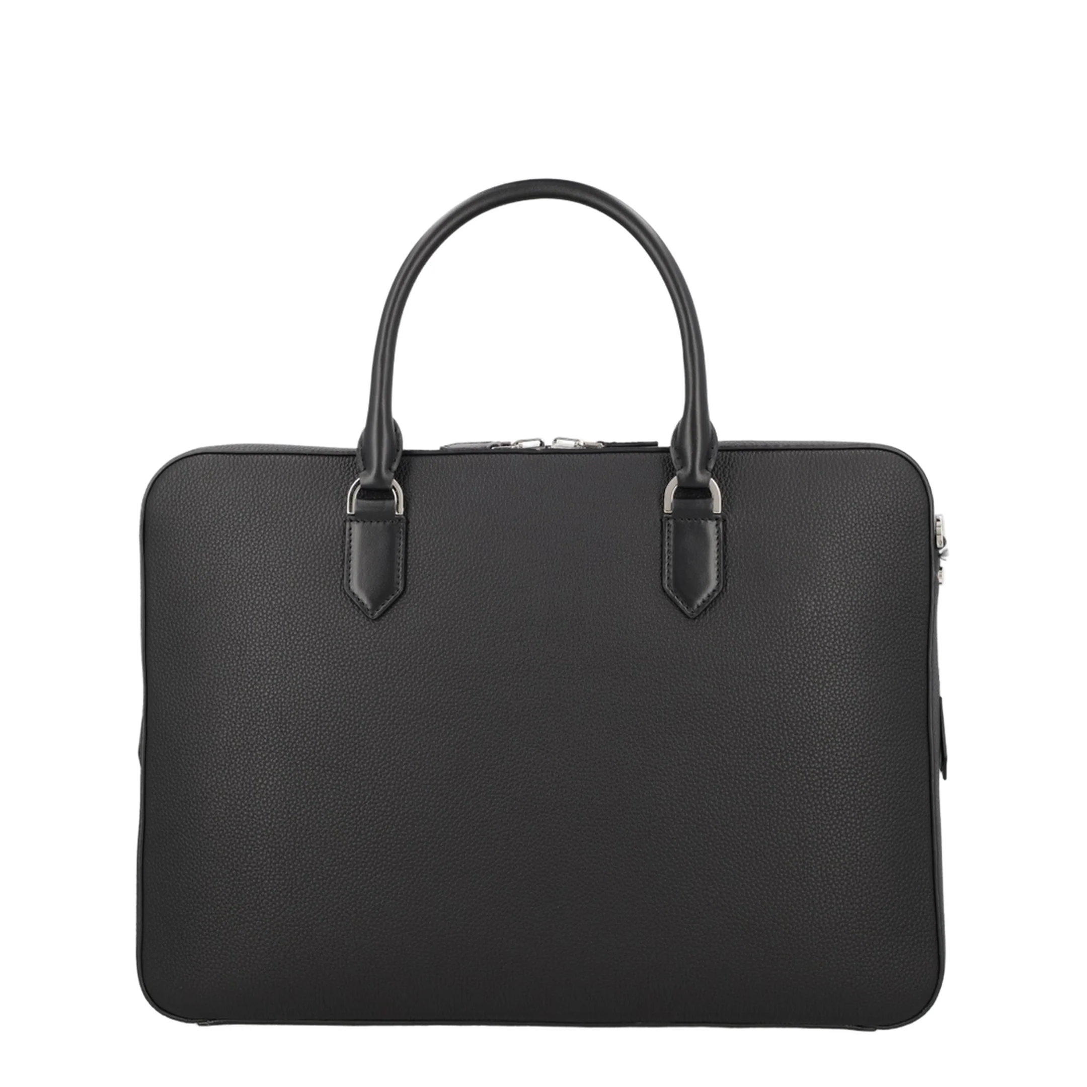 Black Leather Top Handle Bag - Image 2