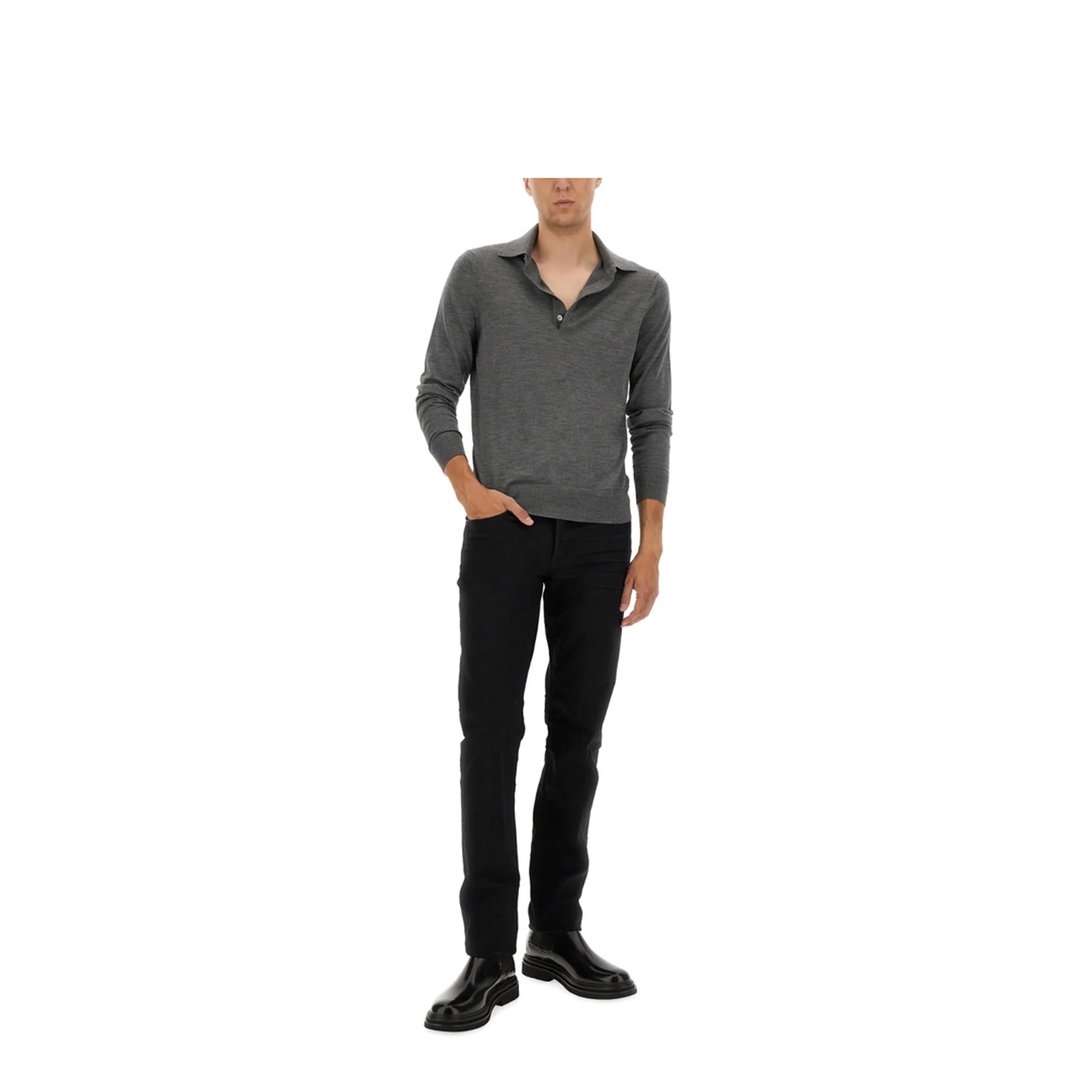Fine Merino Virgin Wool Polo Shirt - Image 2