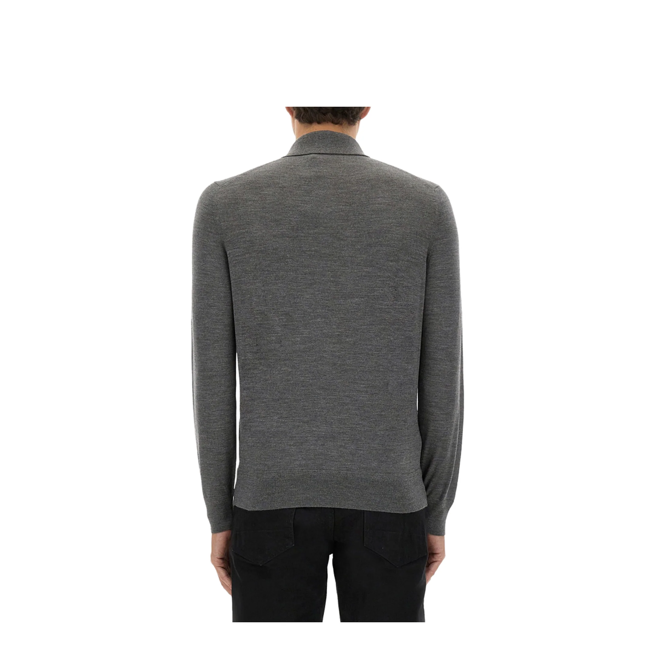 Fine Merino Virgin Wool Polo Shirt - Image 3
