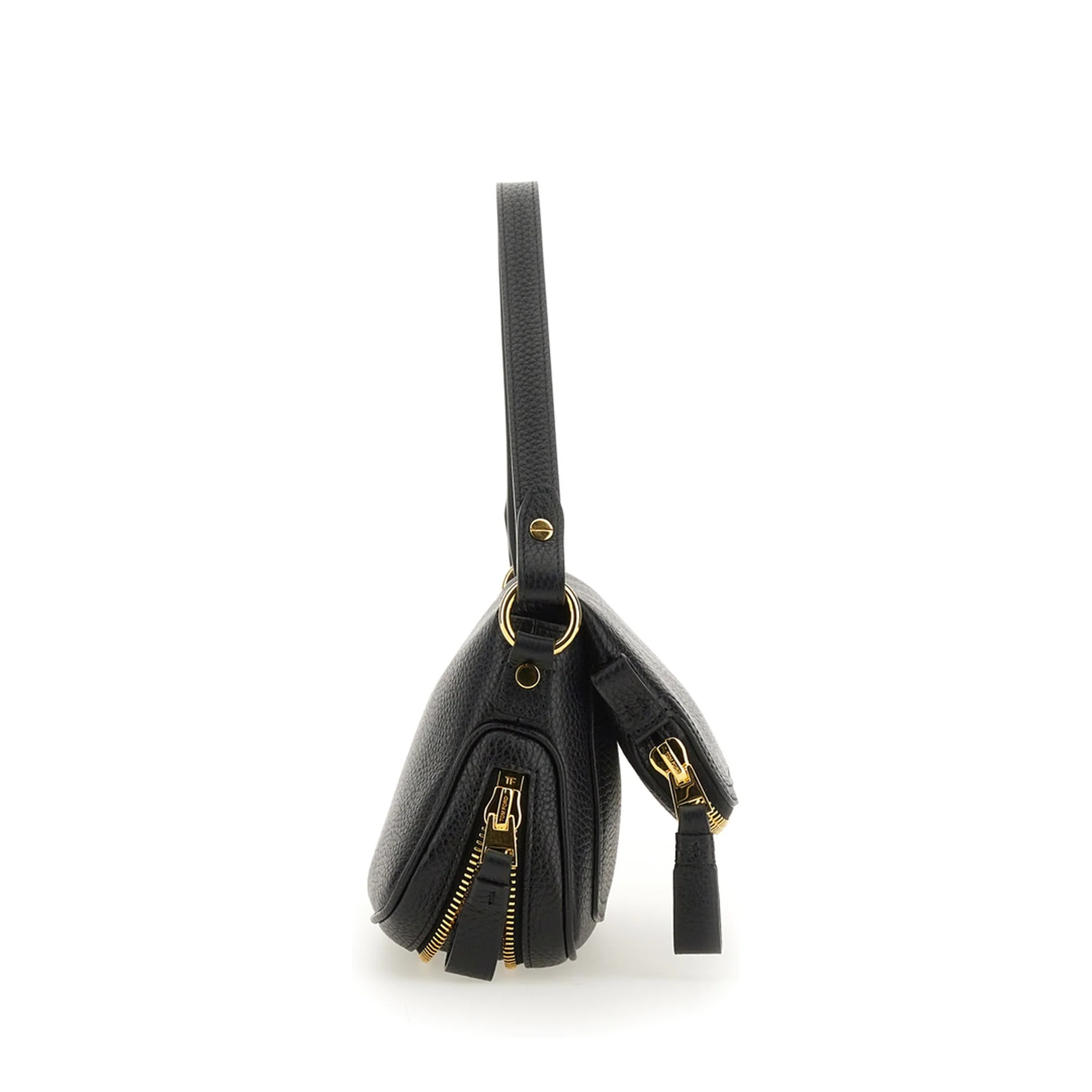 Folded-Design Pebbled-Leather Shoulder Bag - Image 4