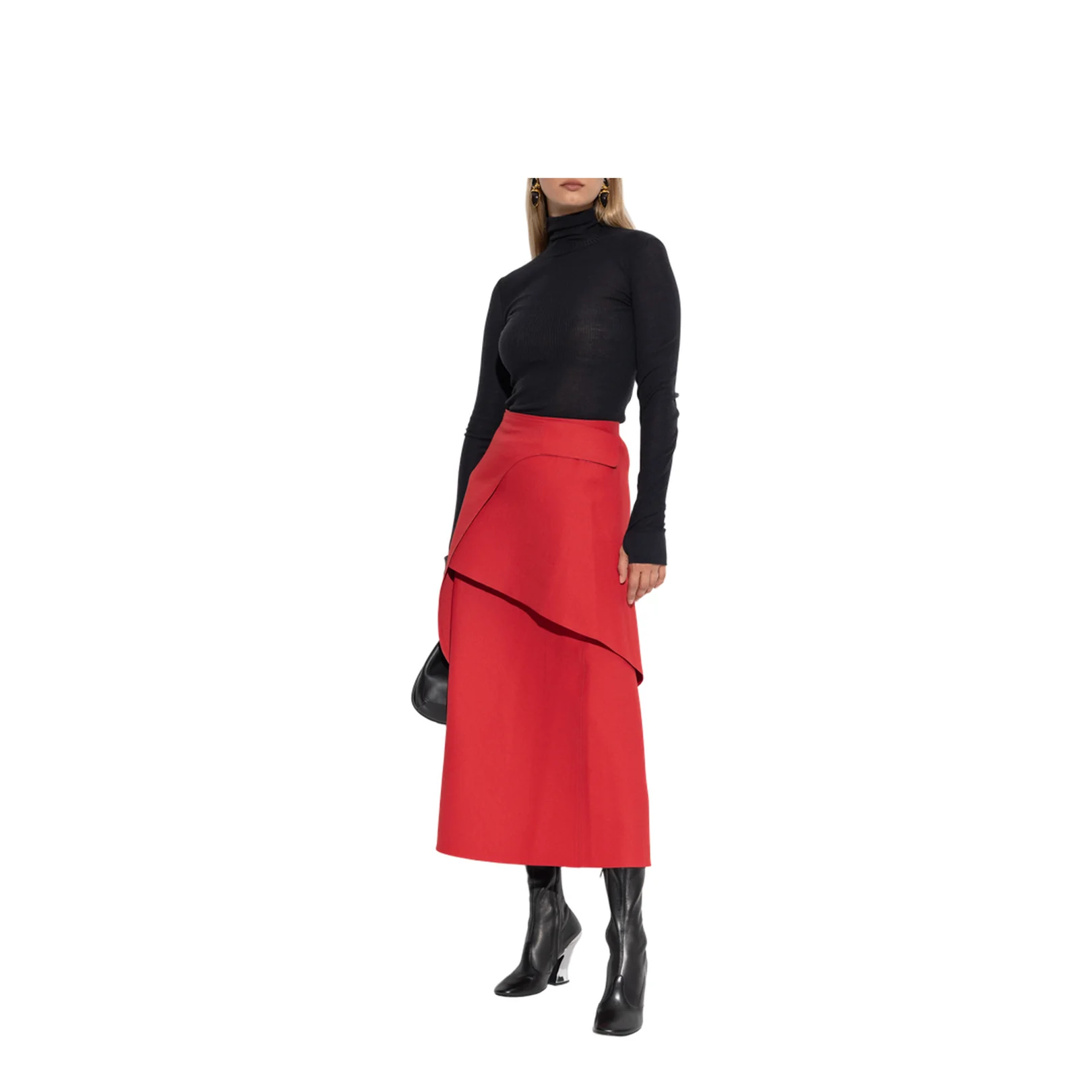 Asymmetrical Skirt Red - Image 2