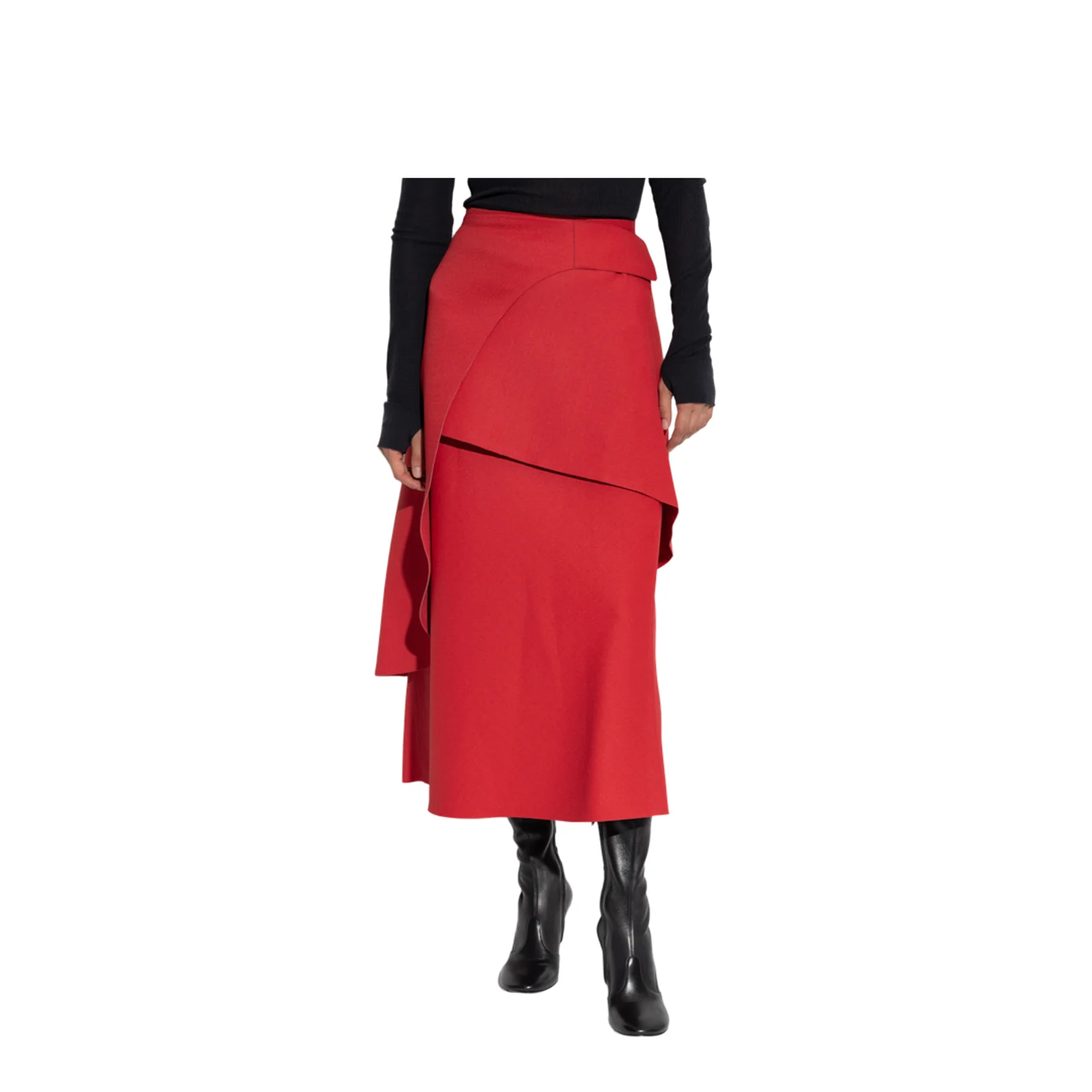 Asymmetrical Skirt Red - Image 3