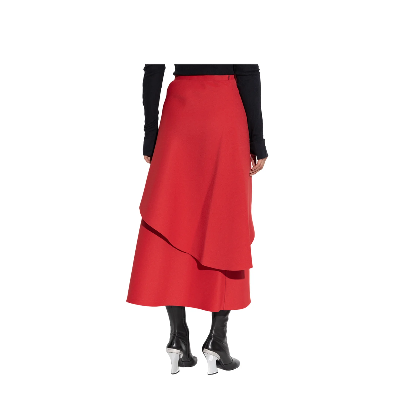 Asymmetrical Skirt Red - Image 4