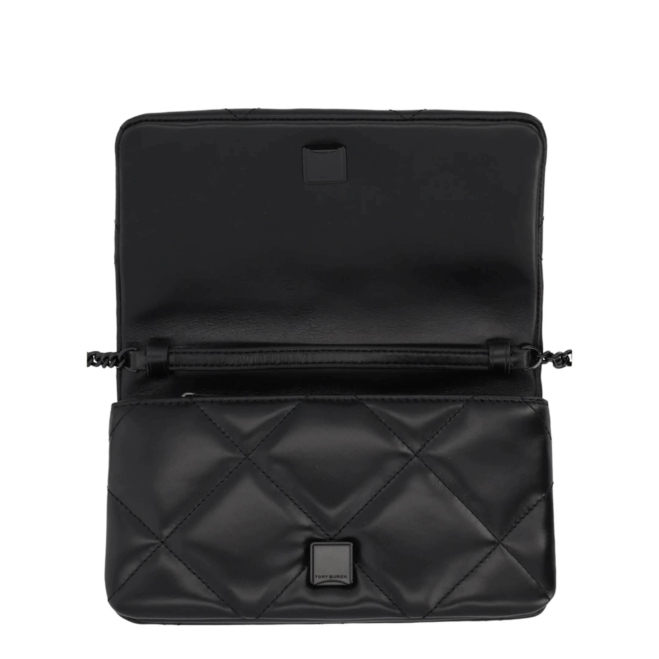 Black Kira Diamond Quilt Wallet on Chain - Image 4