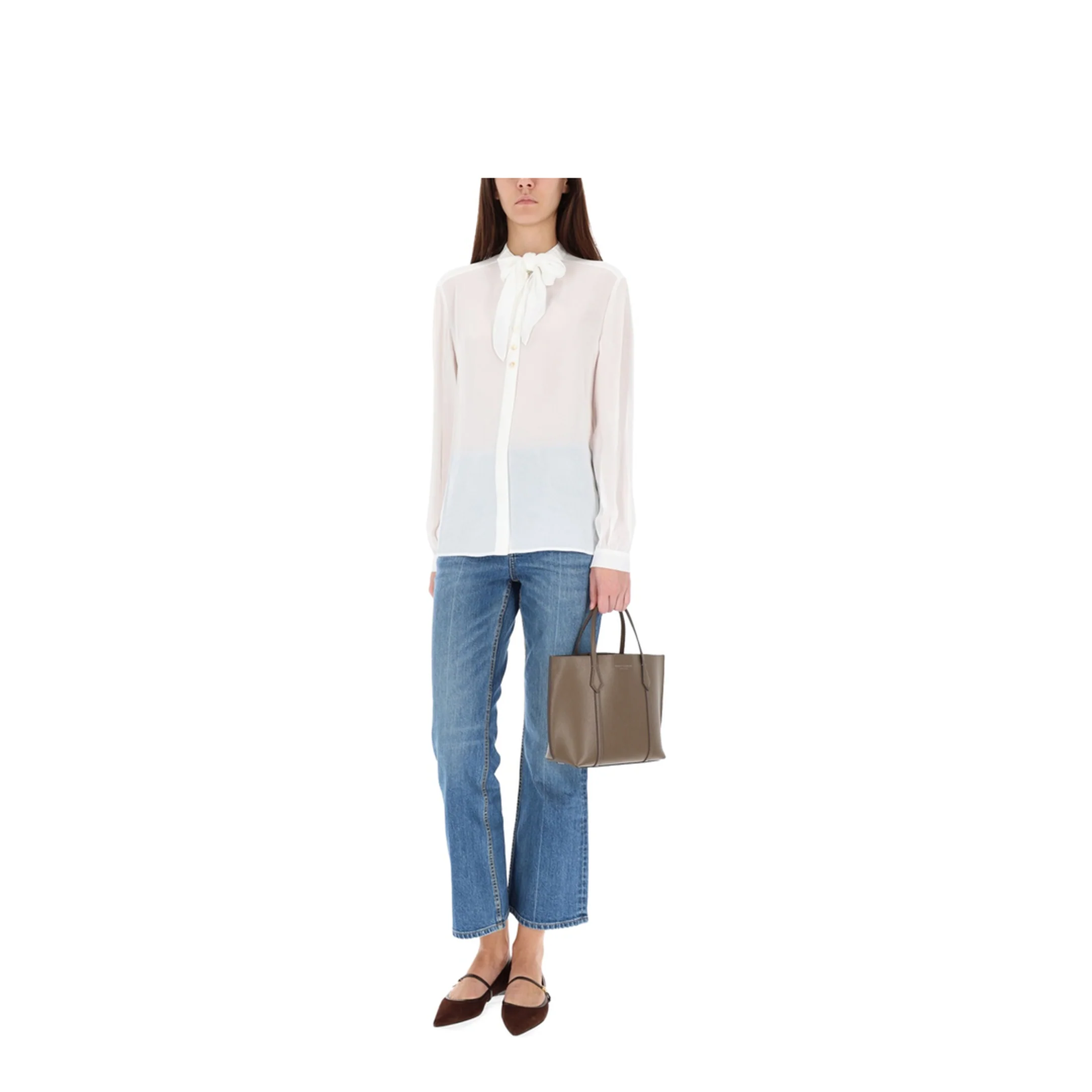 Blouse With Bow Detail Shirts White - Image 2
