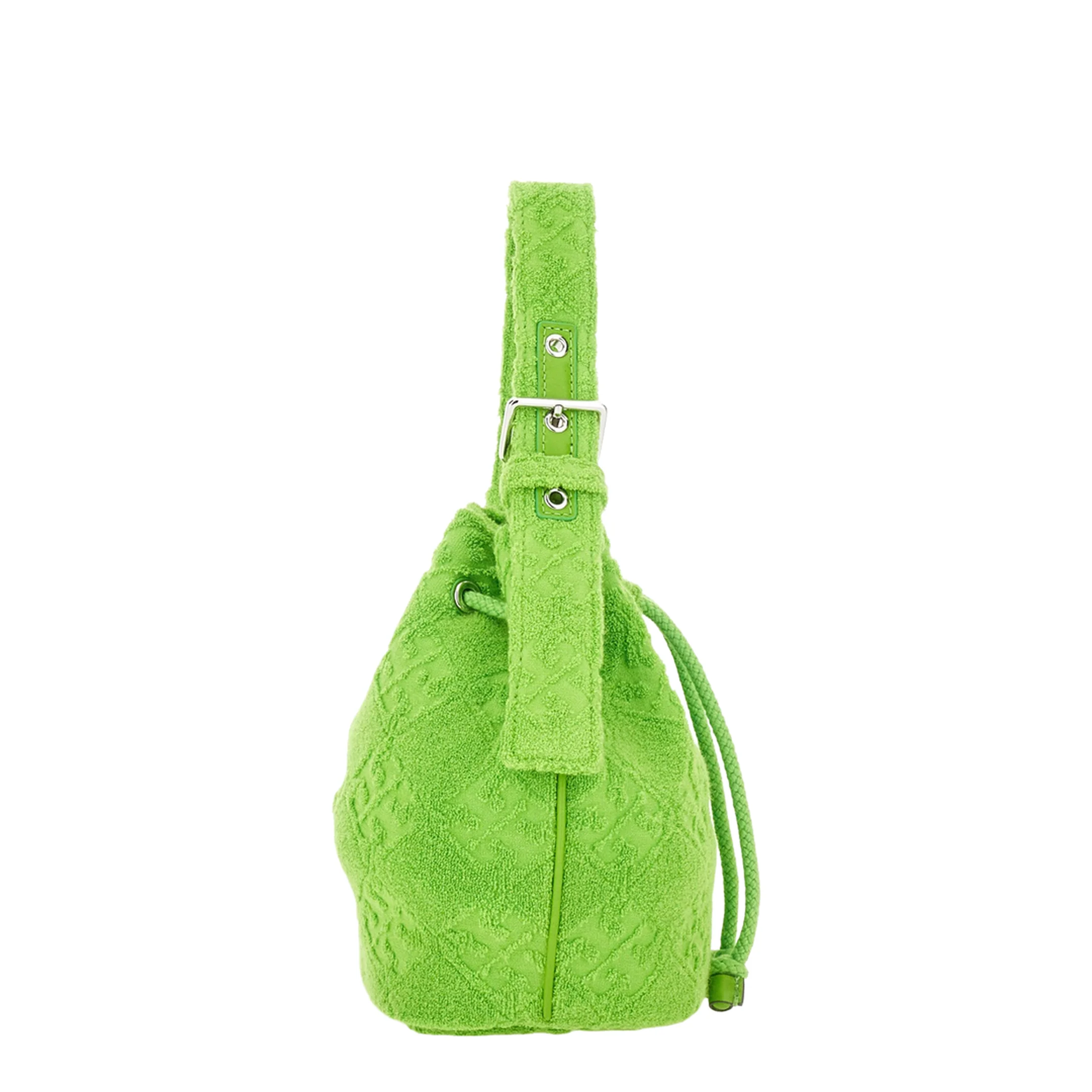 T Monogram Mini Cotton Bucket Bag - Green - Image 4